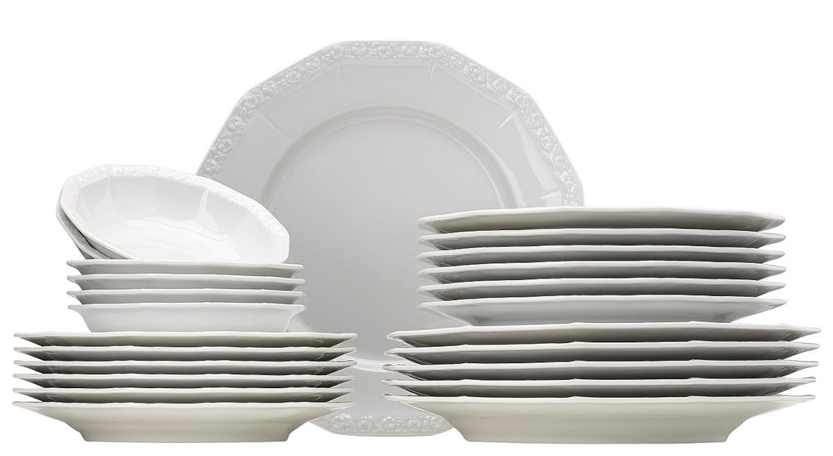 Rosenthal Geschirr-Set Maria Weiss Set 24tlg., Porzellan