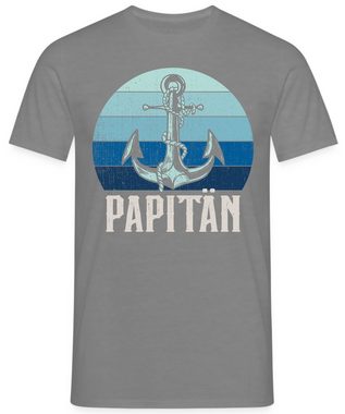 Quattro Formatee Kurzarmshirt Papitän Anker Meer - Papa Vatertag Vater Herren T-Shirt (1-tlg)