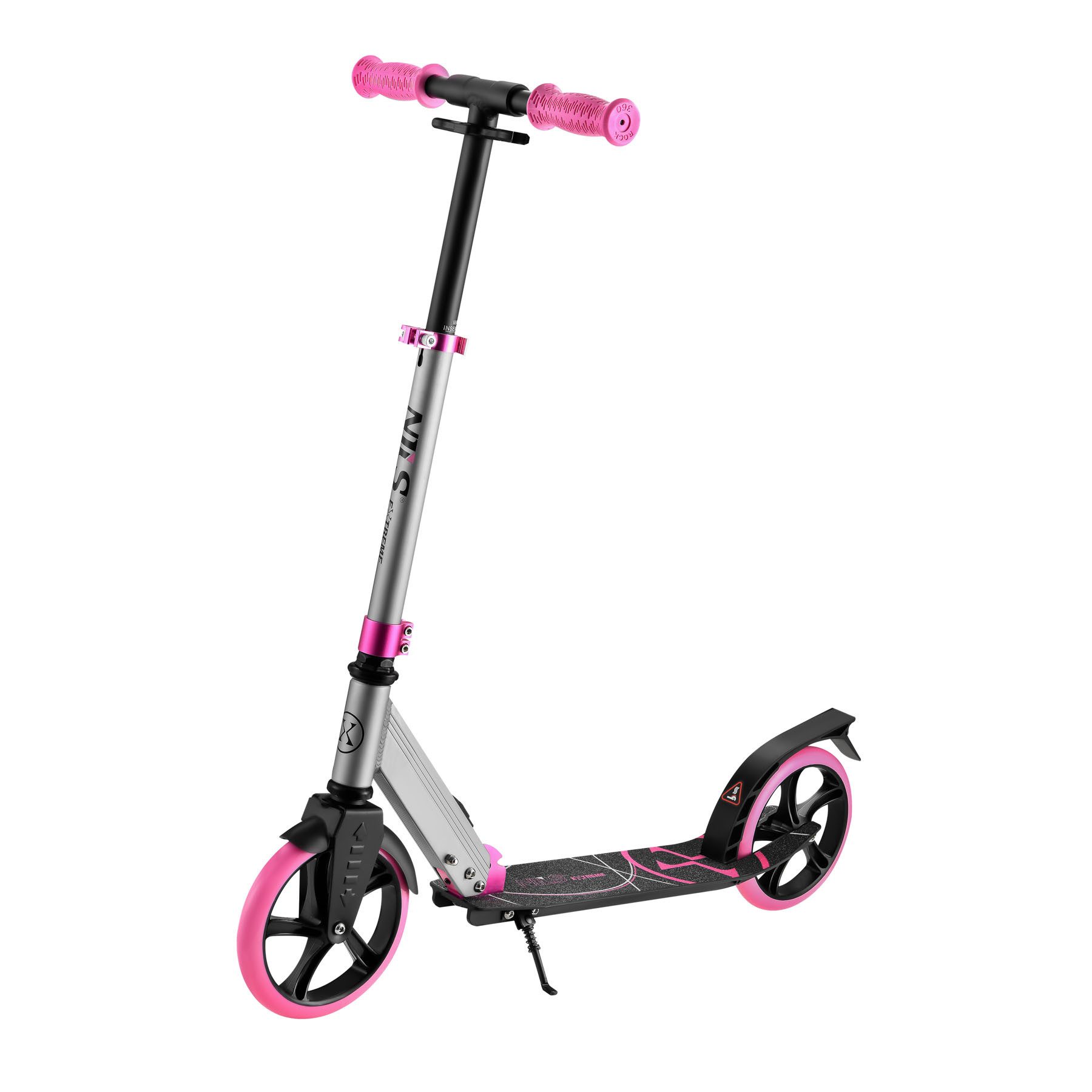 Cityroller Scooter Roller Tretroller Schwarz/ Rosa