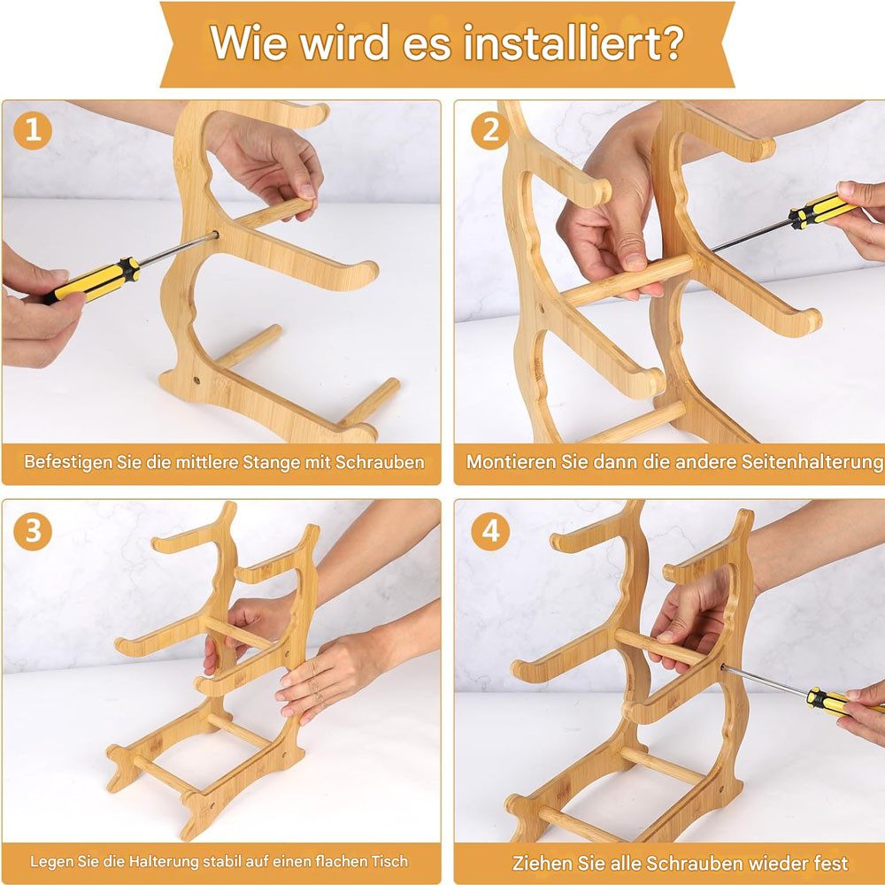 SURFOU Obstschale Obstkorb Etagere 3 Etagen aus Holz – Keramikteller für Obst und Snacks, Keramik, Bambusholz, (Weiß Keramik Etagere 3 Etagen, Obst Etagere 3 Stöckig, mit Natürlichem Bambus Ständer Servierteller für Gemüse, Obst, Snacks, 1-tlg), Spülmaschinenfest, Dekoschale für Küche und Arbeitsplatte