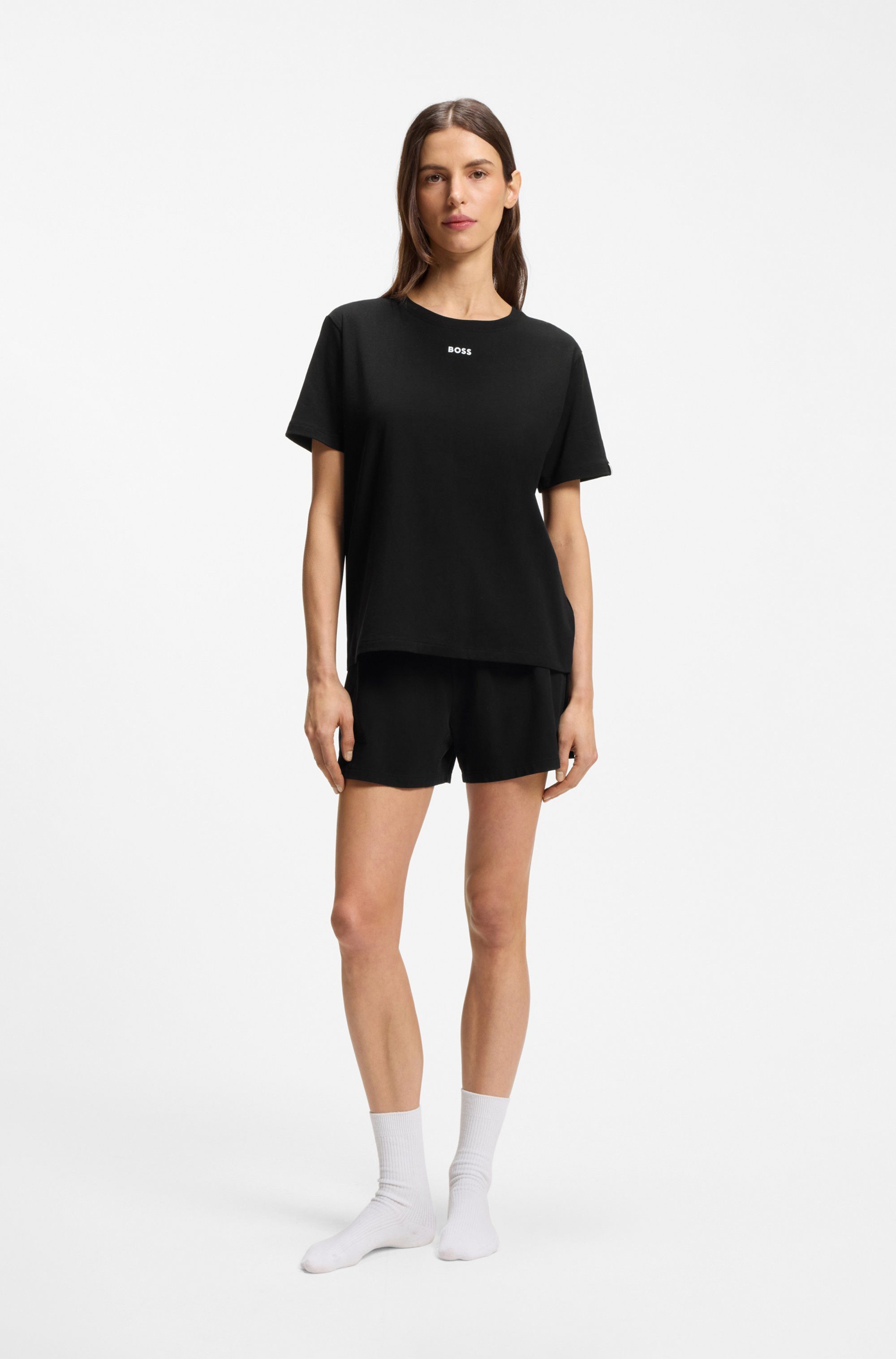 BOSS T-Shirt CI_T-Shirt mit BOSS Logo-Schriftzug & Label