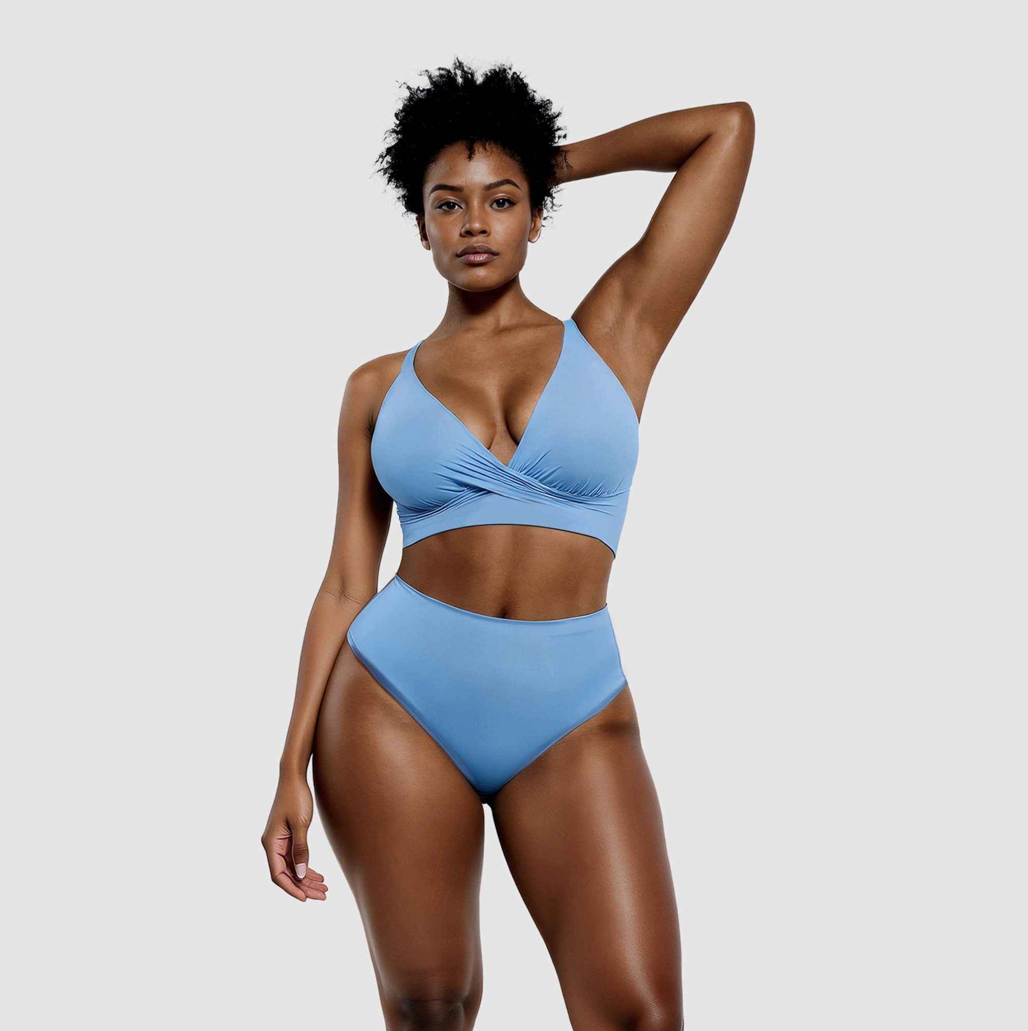 Creamy Fabrics Badeanzug Twist Bikini mit Shaping Bikinihose-Sky Blue-L günstig online kaufen