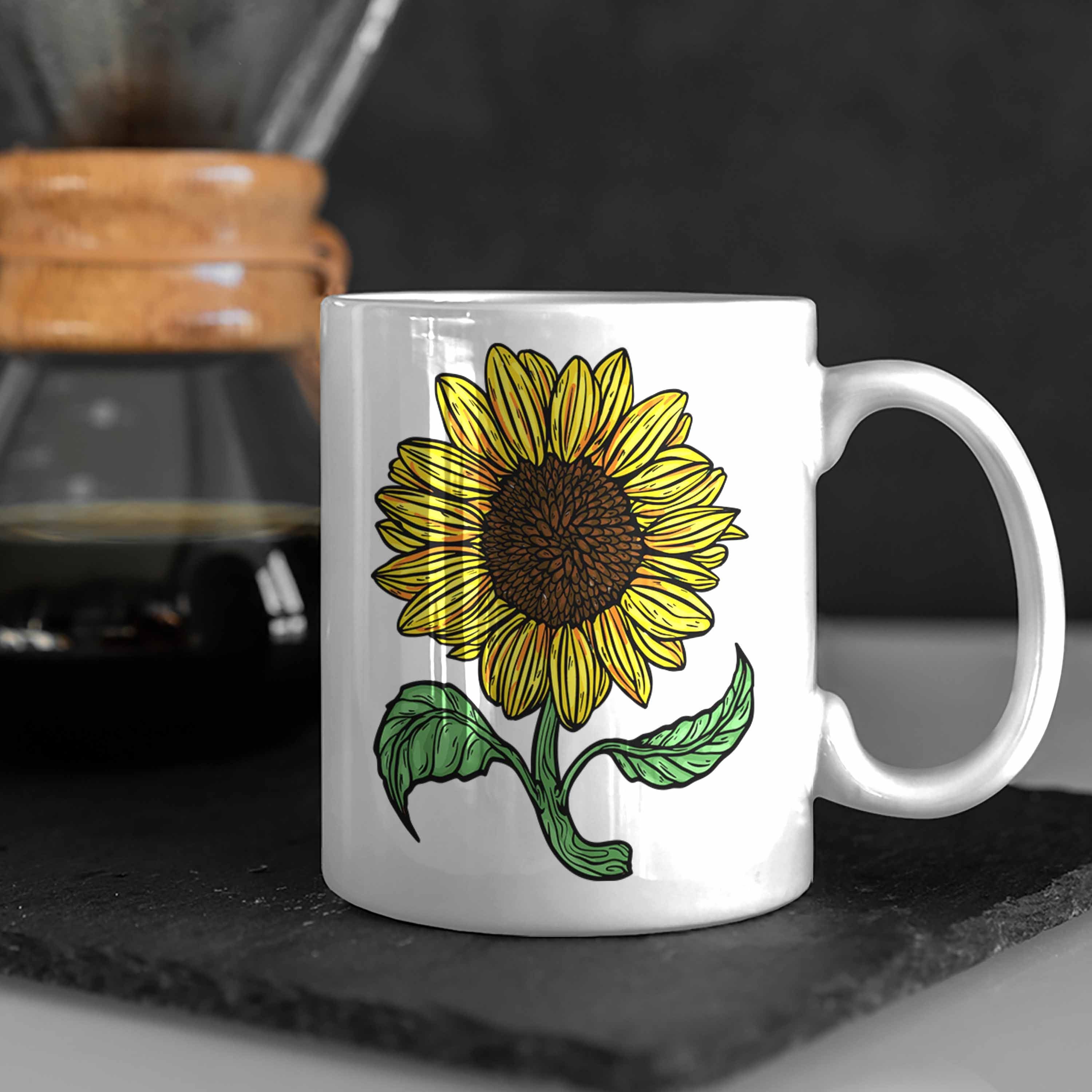 Sonnenblumenliebhaber Geschenk für Lustige Sonnenblume Trendation Tasse Weiss Tasse