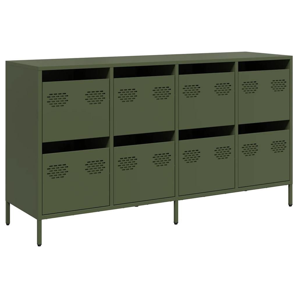 vidaXL Sideboard Sideboard Olivgrün 135x39x73,5 cm Kaltgewalzter Stahl (1 S günstig online kaufen