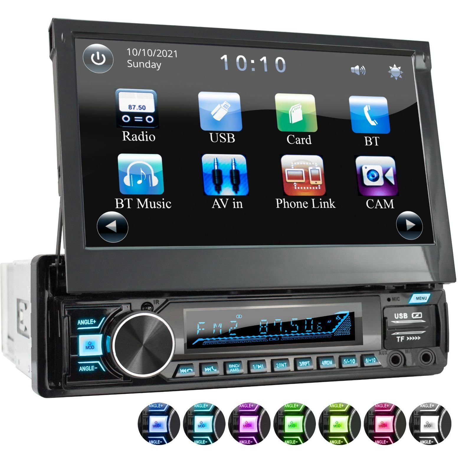 XOMAX XM-V779 Autoradio mit 7 Zoll Touchscreen Bildschirm Bluetooth, 1 DIN Autoradio