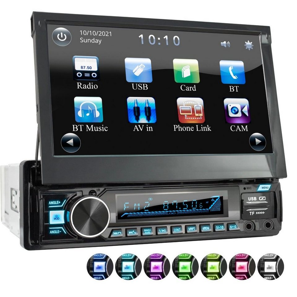 XOMAX XM-V779 Autoradio mit 7 Zoll Touchscreen Bildschirm Bluetooth, 1 DIN  Autoradio