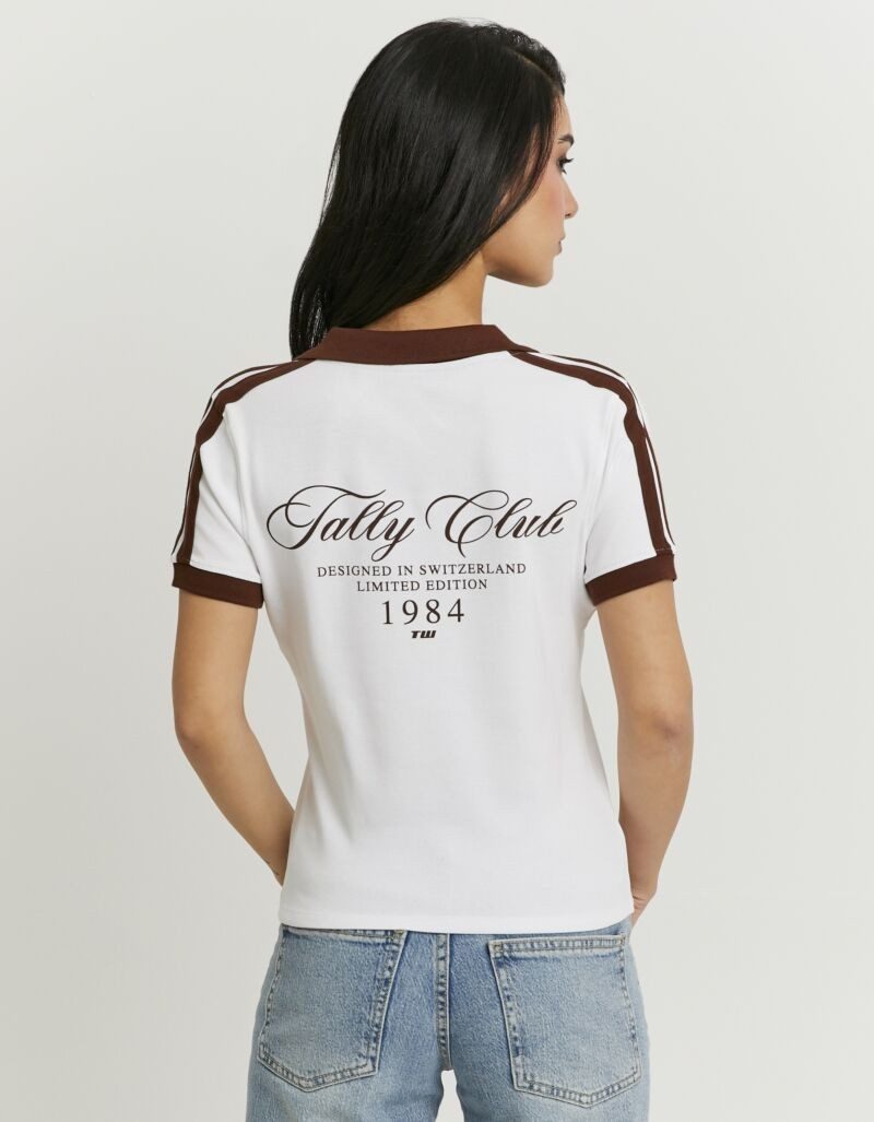 Tally Weijl Poloshirt STSCOMITSKI Baumwollmischung, Poloshirt, verkürzt ges günstig online kaufen
