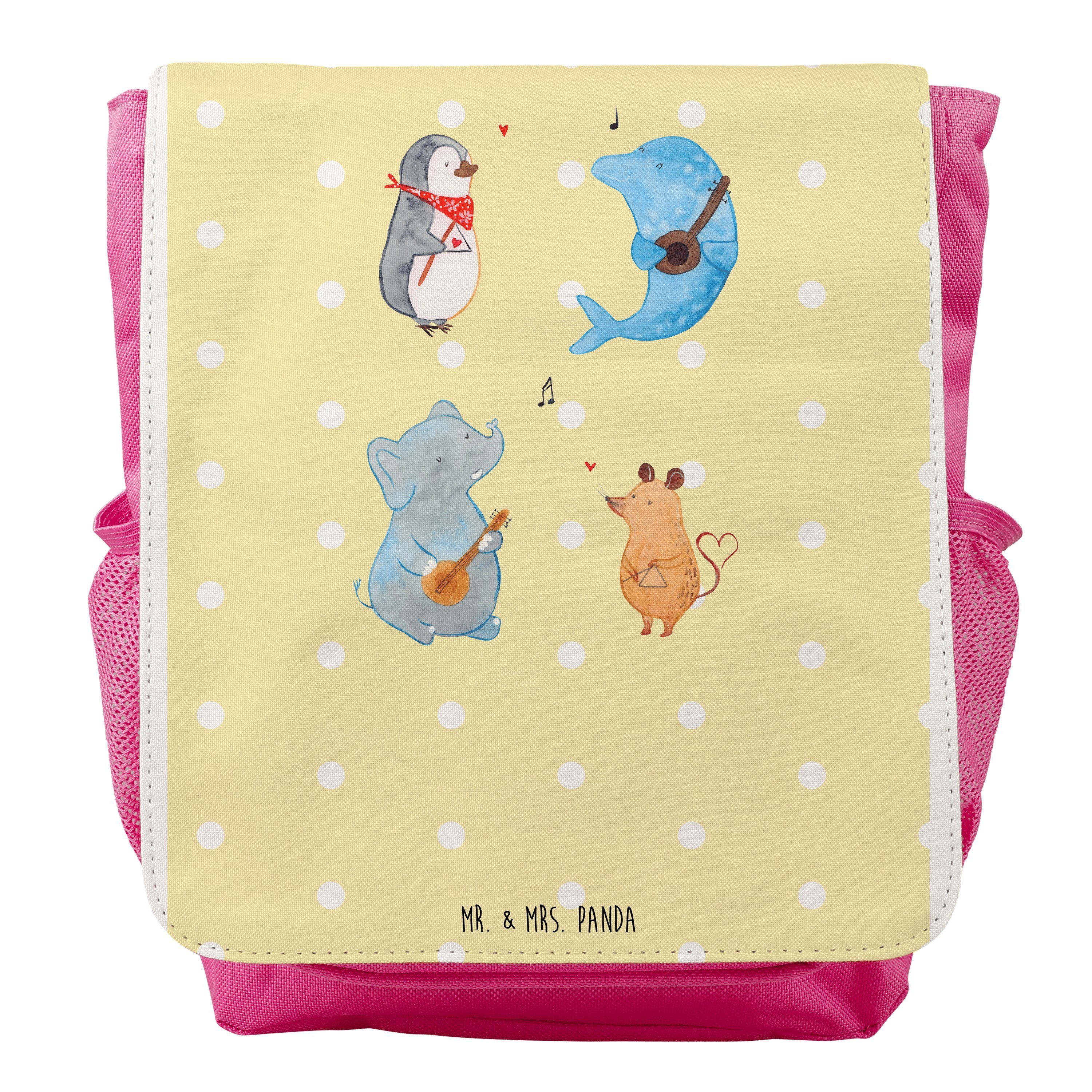 Mr. & Mrs. Panda Kinderrucksack Big Band - Gelb Pastell - Geschenk, Kleiner Rucksack, Pinguin, Kinder