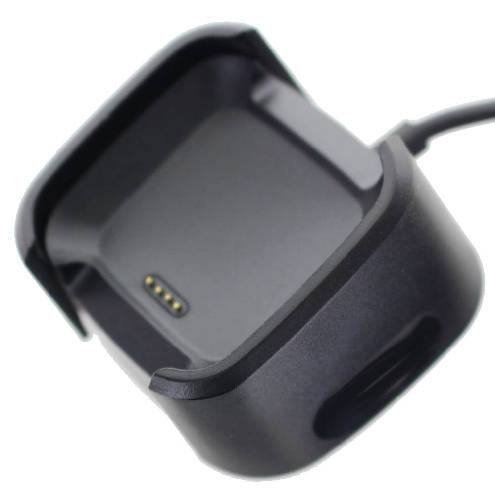 AccuCell Ladegerät passend für die Fitbit Versa schwarz mit USB Kabel 1 Meter, Akku