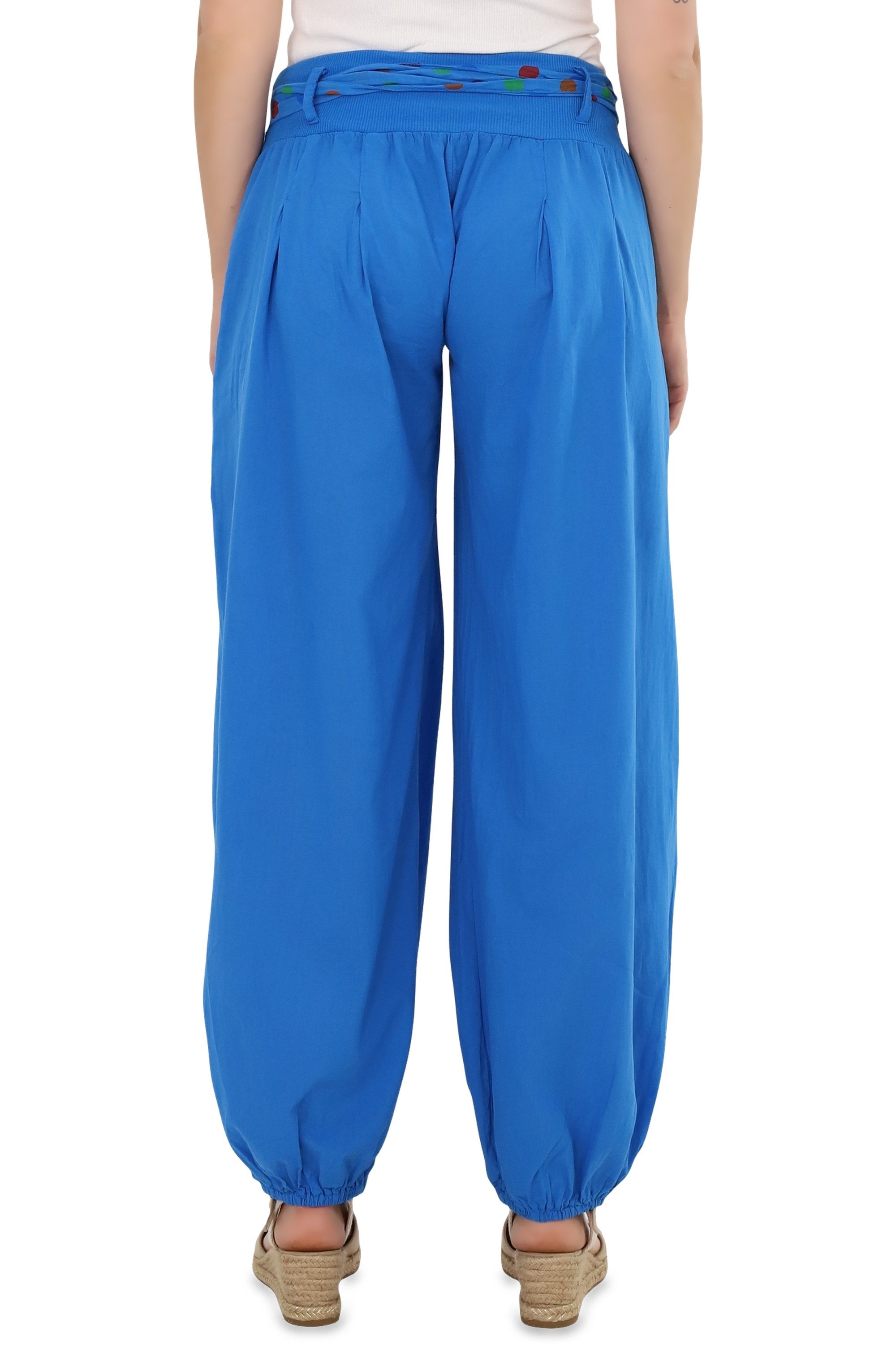malito more than fashion Haremshose malito Damen Pumphose in Unifarben, leichte Stoffhose, super Freizei mit farblich passendem Stoffgürtel Einheitsgröße