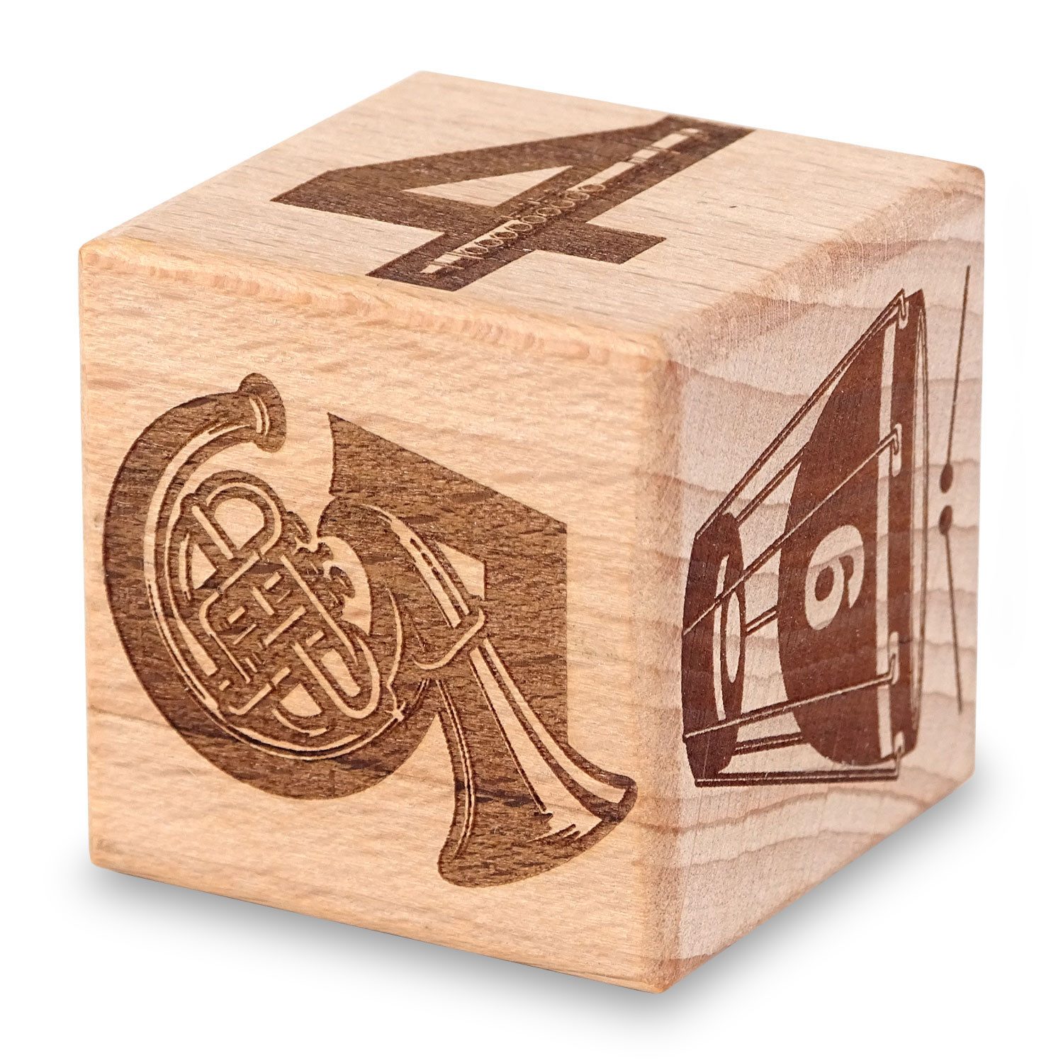 keepdrum Spielzeug-Musikinstrument keepdrum Musikwürfel Klassik Geschenkidee 8cm, (1 tlg., Holz-Würfel)