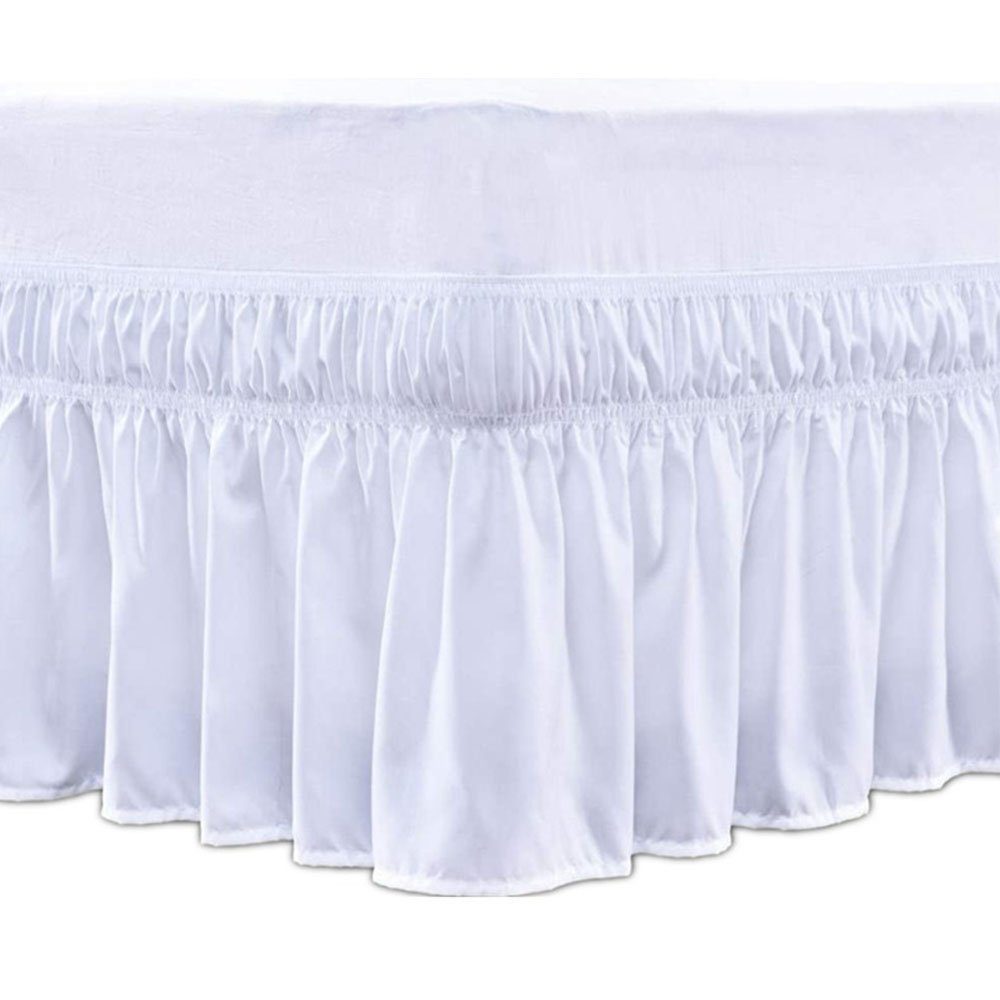 FELIXLEO Bettwäsche Bettrock weiße elastisches Staub Rüsche bauschiger 135* günstig online kaufen