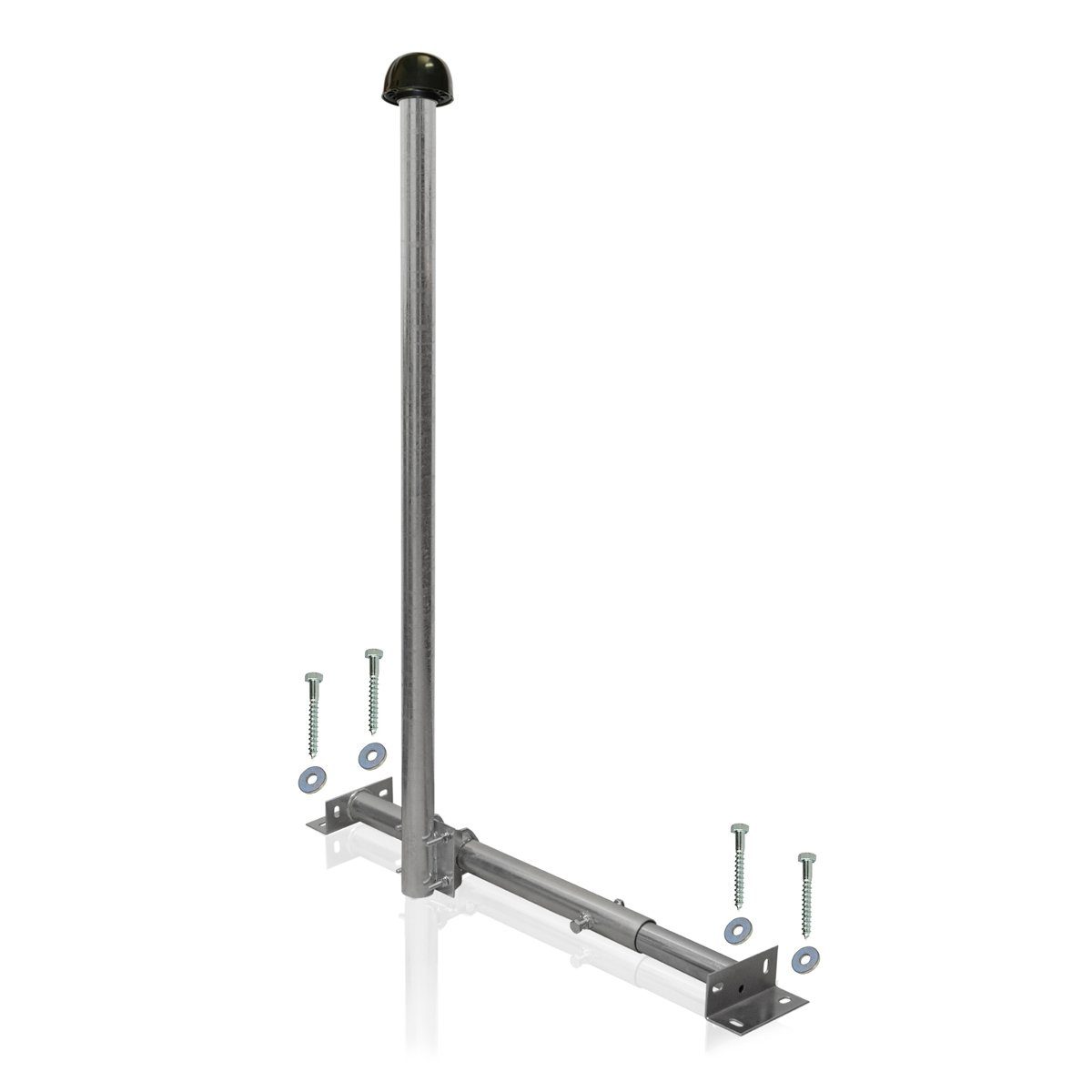 SAT-Halterung Dachsparrenhalter SAT TV Mast 120cm feuerverzinkt Mastkappe