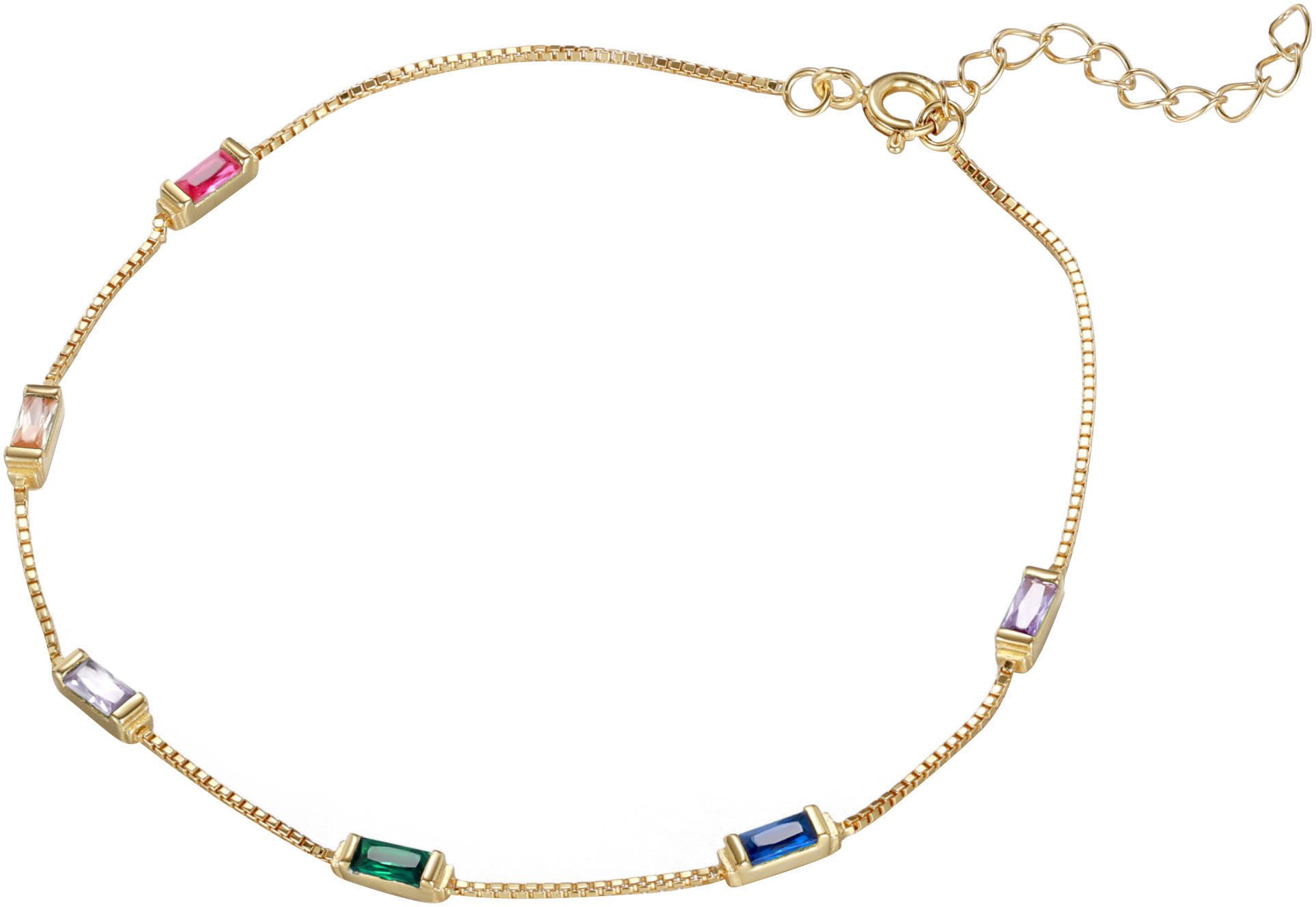 Firetti Armband Schmuck Geschenk Silber 925 Armschmuck Armkette Rainbow, mit Zirkonia (synth)