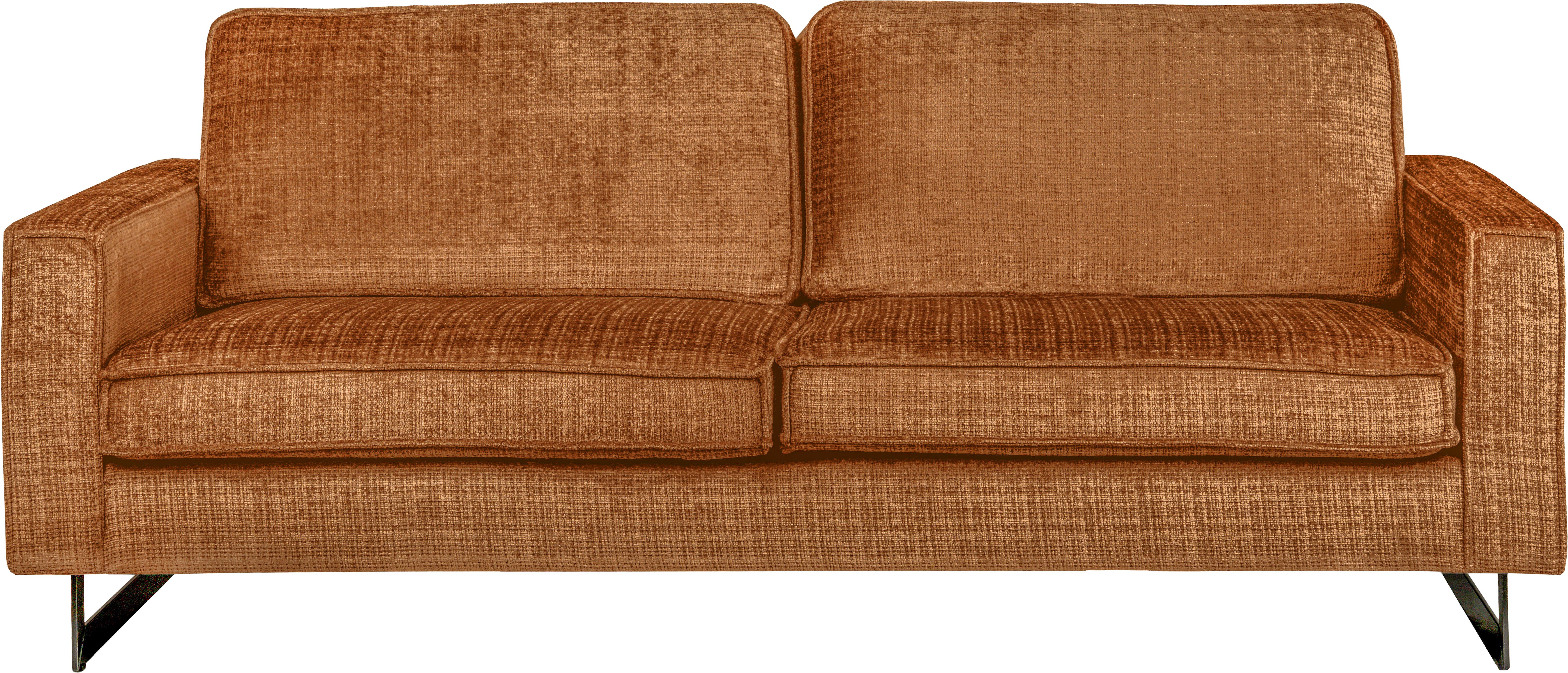 Home affaire 3-Sitzer Pinto, 206 cm, Cord, Chenille, Lederoptik, mit Keder, schwarze Metallfüße, Wellenunterfederung
