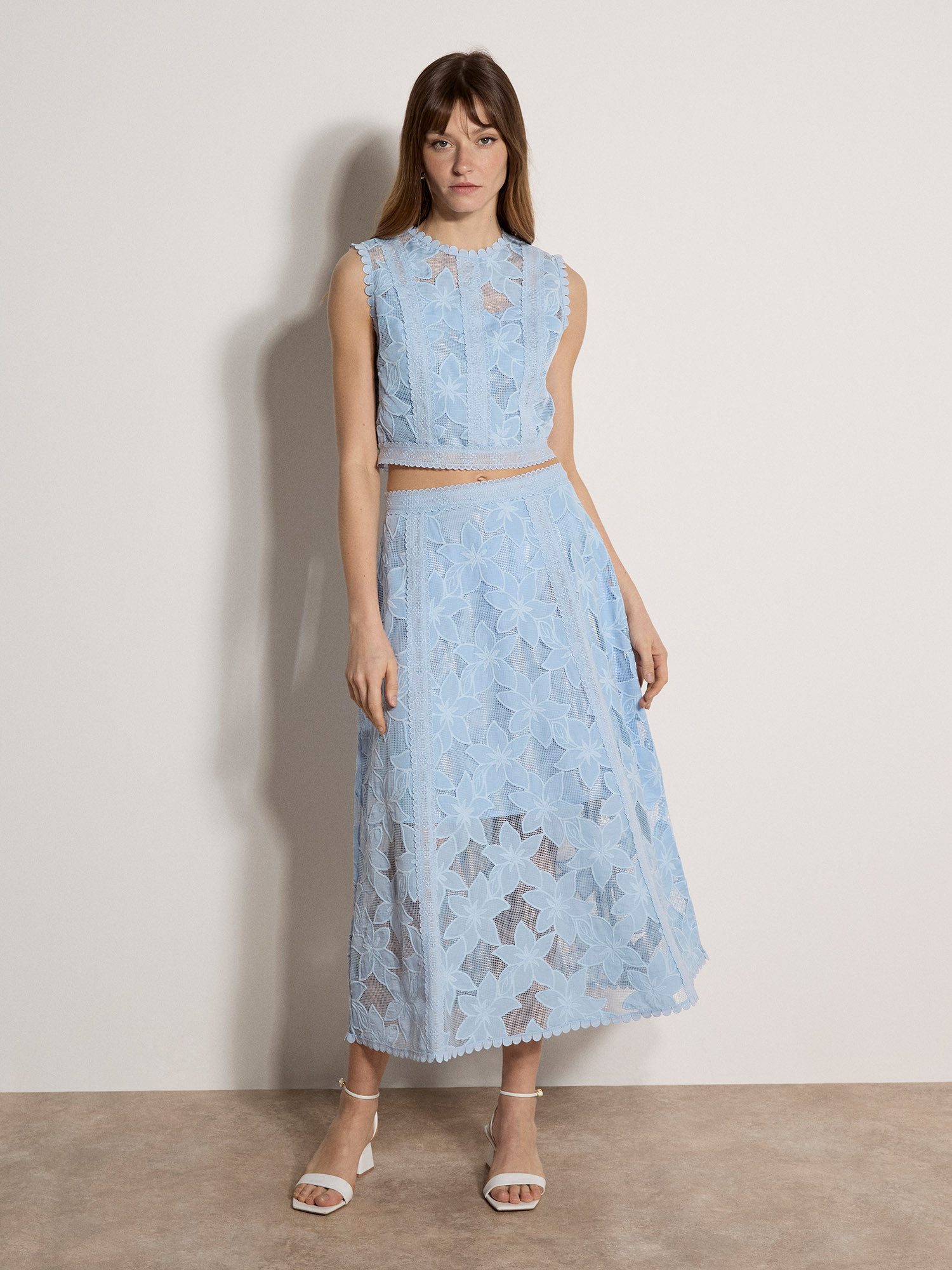 Apricot Midirock Midirock (nicht angegeben) Blumen-Spitze