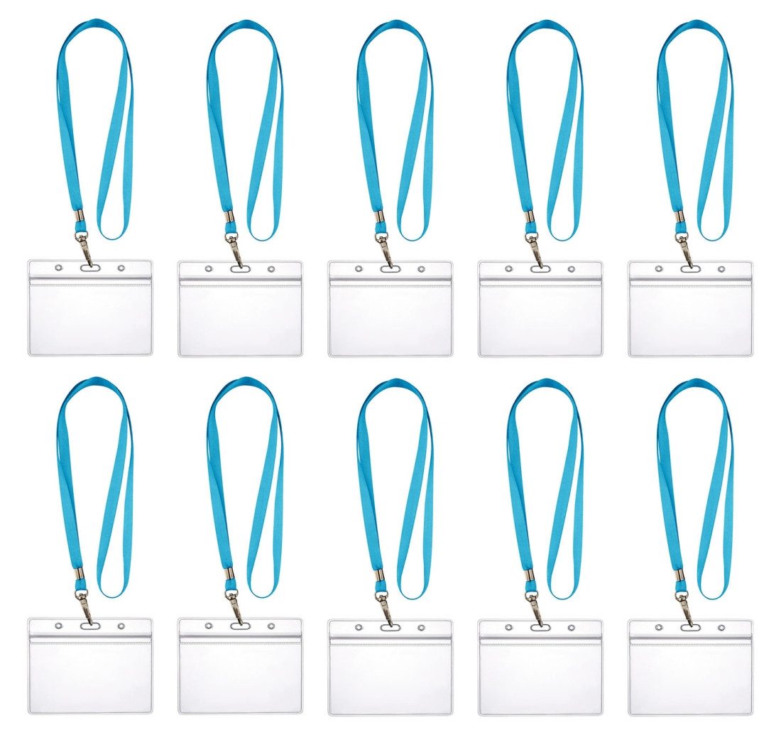 WEBBOMB Schlüsselanhänger 10x Ausweishalter ZIP Kartenhalter horizontal /vert +10x Schlüsselband