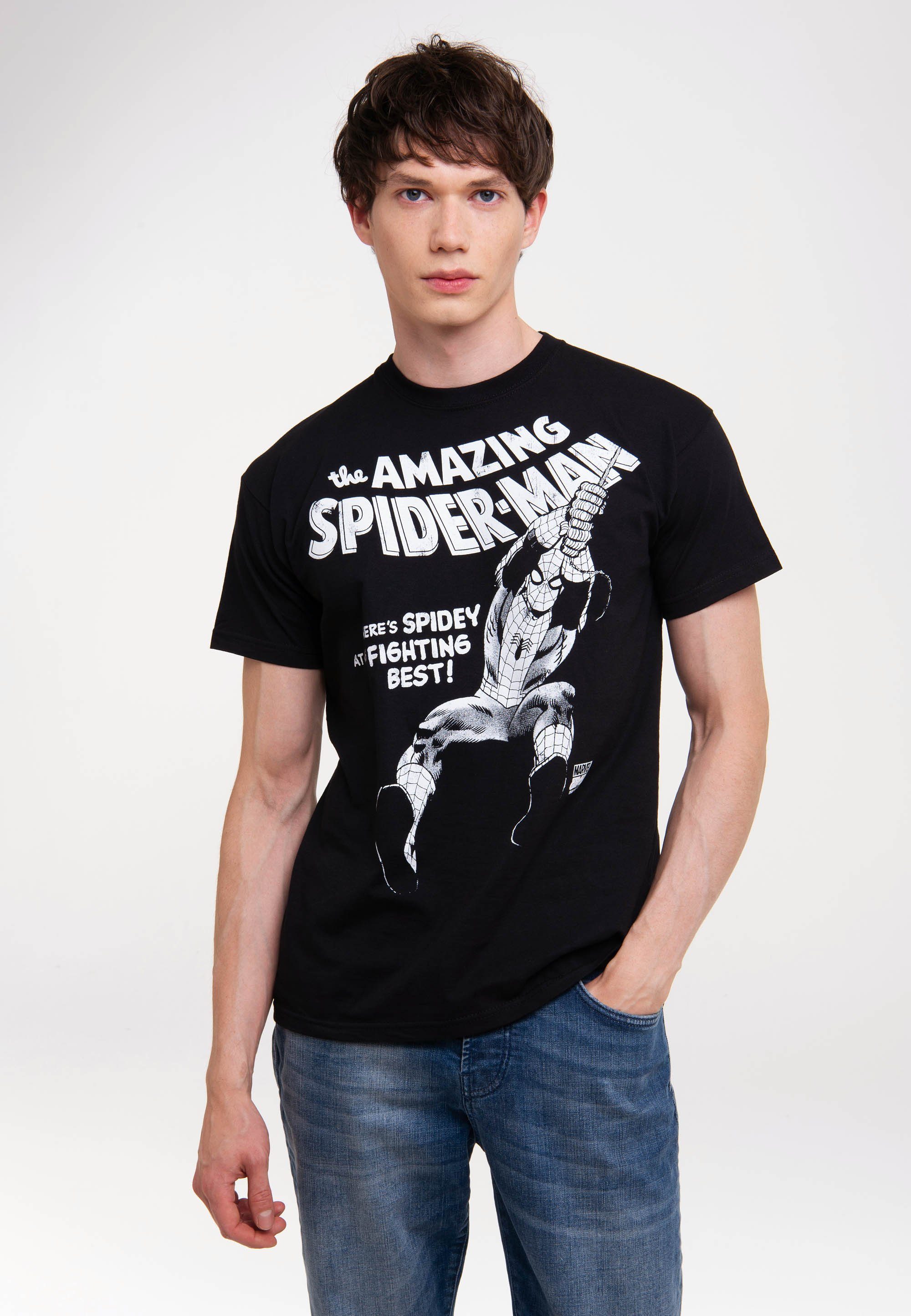 mit Print Comics Marvel LOGOSHIRT Spider-Man, lizenziertem - Spidey T-Shirt