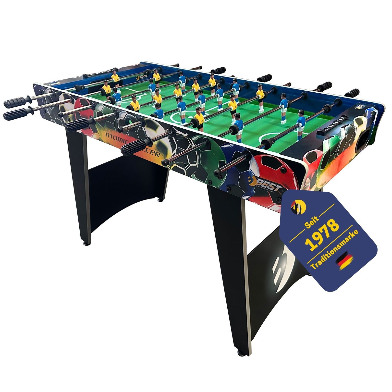 Best Sporting Kickertisch Tischkicker Soccer mit Spielfläche 105 x 58 cm, Tischfussballtisch für Hobby, Freunde, Familie und Arbeitskollegen
