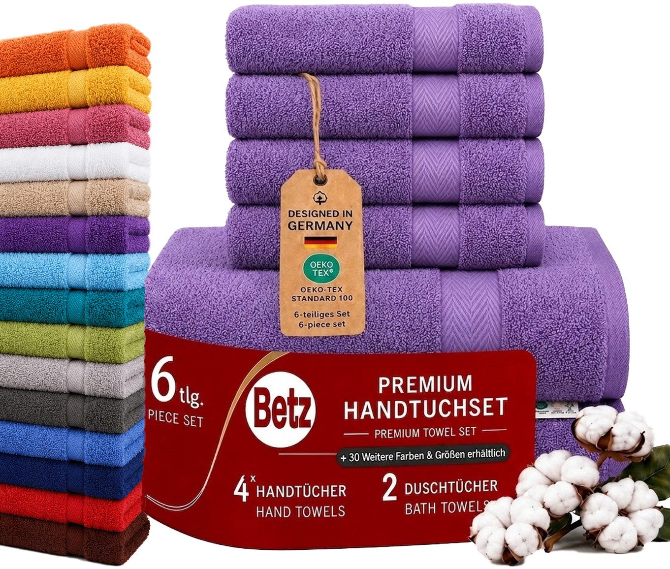 Betz Handtuch Set 6 er Handtücher-Set PREMIUM, 100% Baumwolle (6-St)
