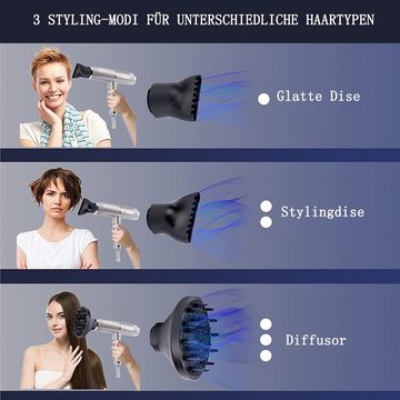 GelldG Haartrockner Haartrockner für Trocknen, mit bürstenlosem Motor für zu Hause(Silber)