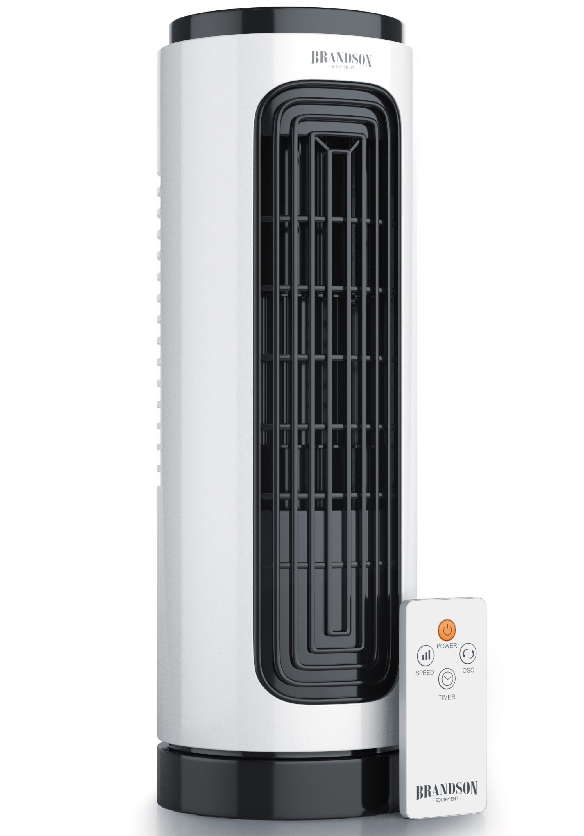 Brandson Turmventilator Fernbedienung, Oszillation, Tischventilator 20W, kompakt, leise, Timer, Preisträger 2025, mobiler Lüfter leise, Schnelle Kühlung, GS-Geprüft