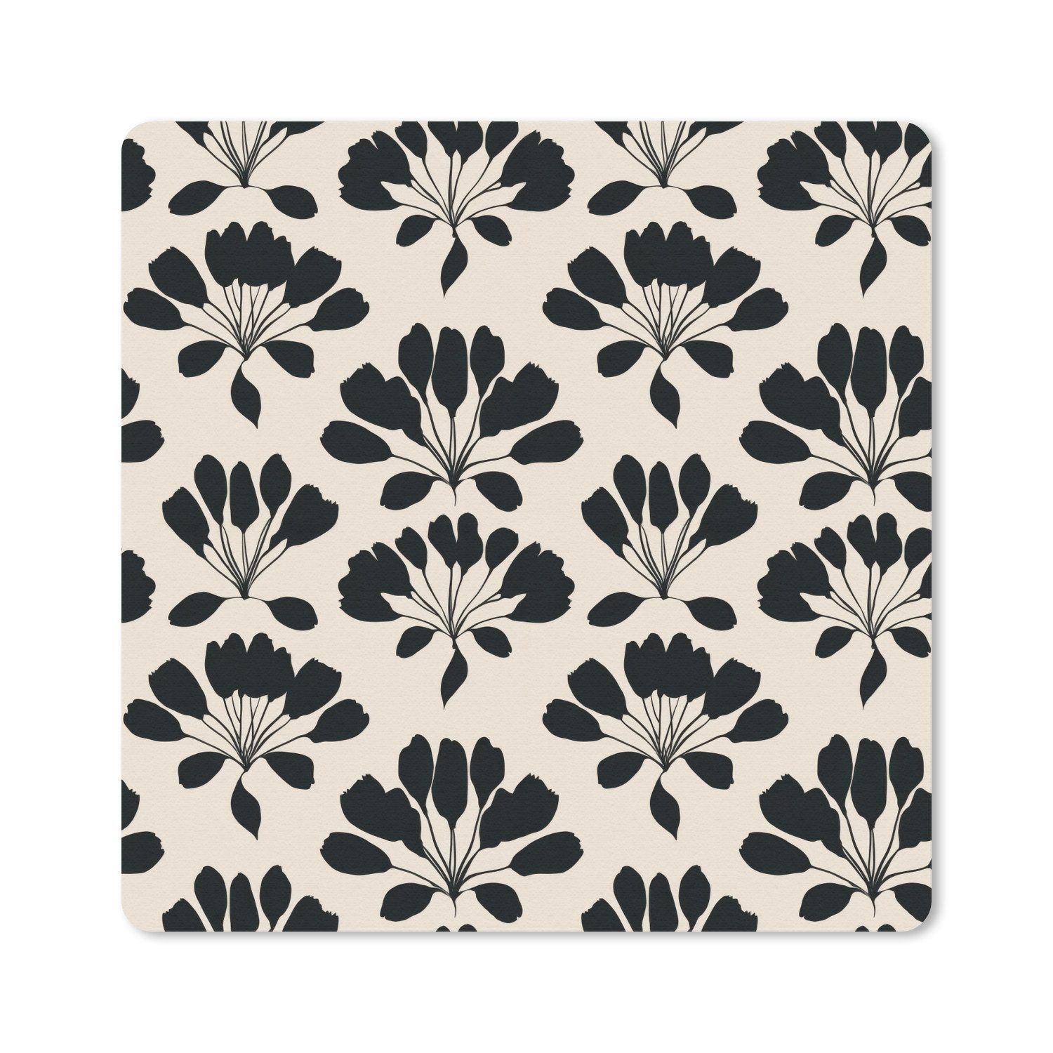 MuchoWow Mauspad Abstrakt - Muster - Schwarz (1-St), Mousepad, Schreibtisch Zubehör, Deko, 20x20 cm