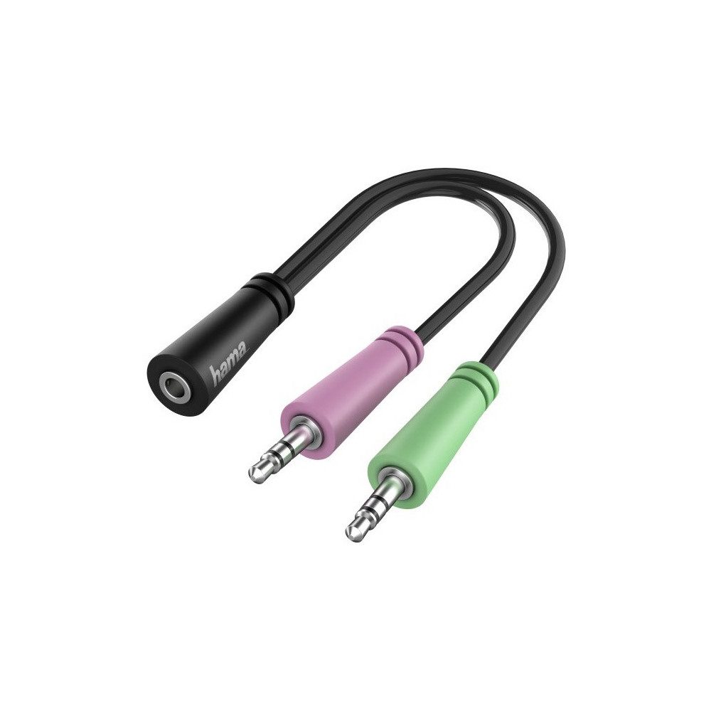 Hama 3,5-mm-Audio-Klinke-Adapter schwarz für Audiozubehör. Audio-Adapter