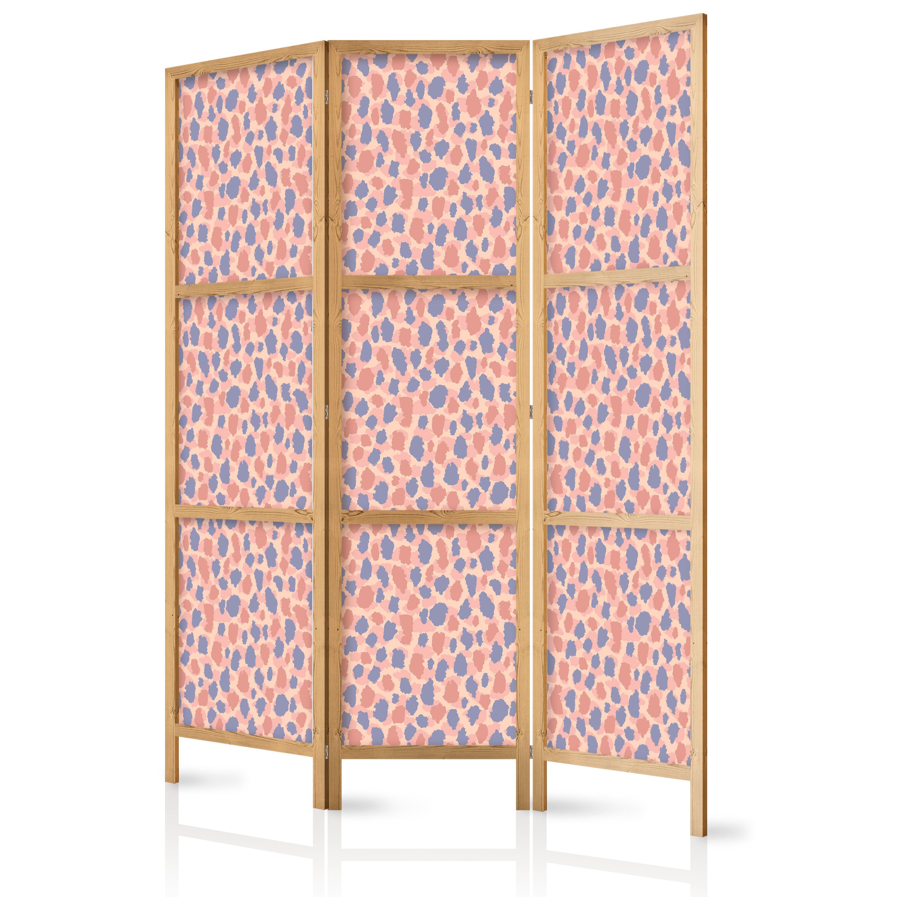 Muralo Paravent 3-teilig Japanischer Paravent klappbar Rosa Flecken (Packung, 1 St., 135x172 cm), Für das Wohnzimmer, das Schlafzimmer