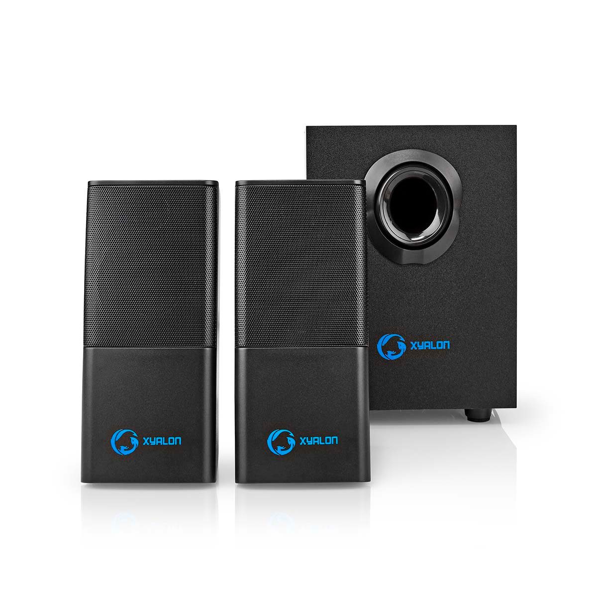 Nedis GSPR10021BK Lautsprecher 2.1 (10 W, pc lautsprecher, usb-betrieb, klarer sound, platzsparend)