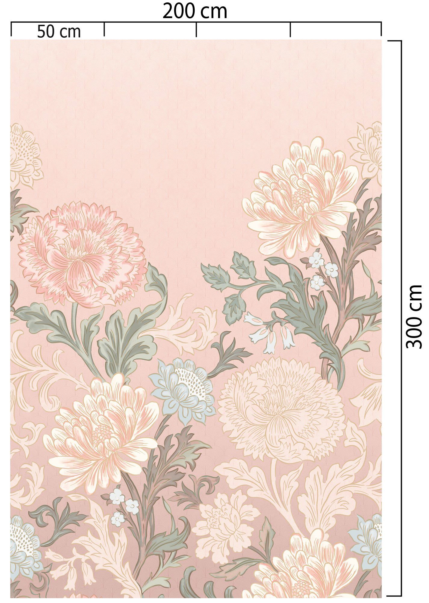 Rasch Fototapete Rasch Salisbury, Floral, rosa 552249