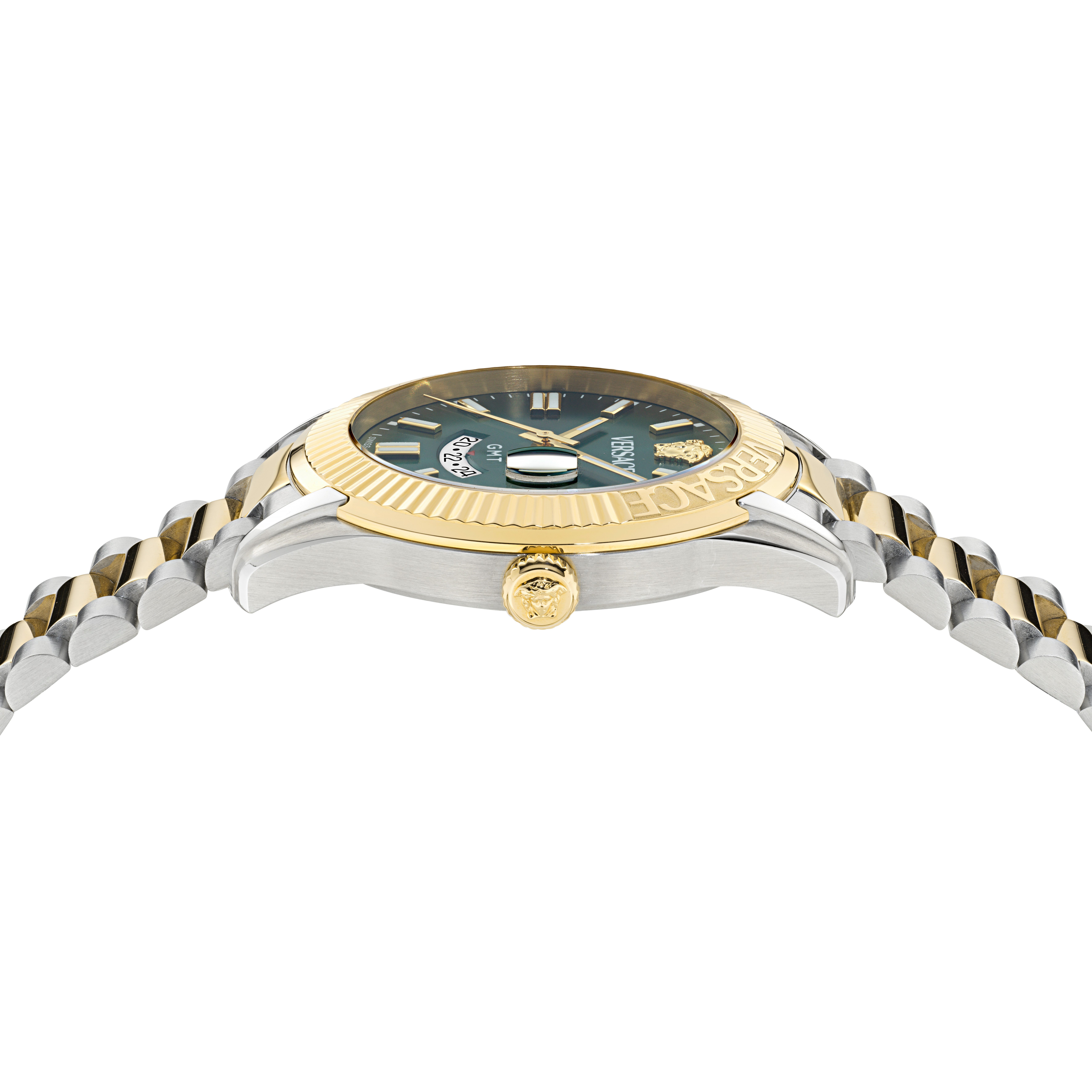 Versace Quarzuhr APODIS VE0U00225, Armbanduhr, Herrenuhr, Swiss Made, Edelstahlarmband, analog, GMT