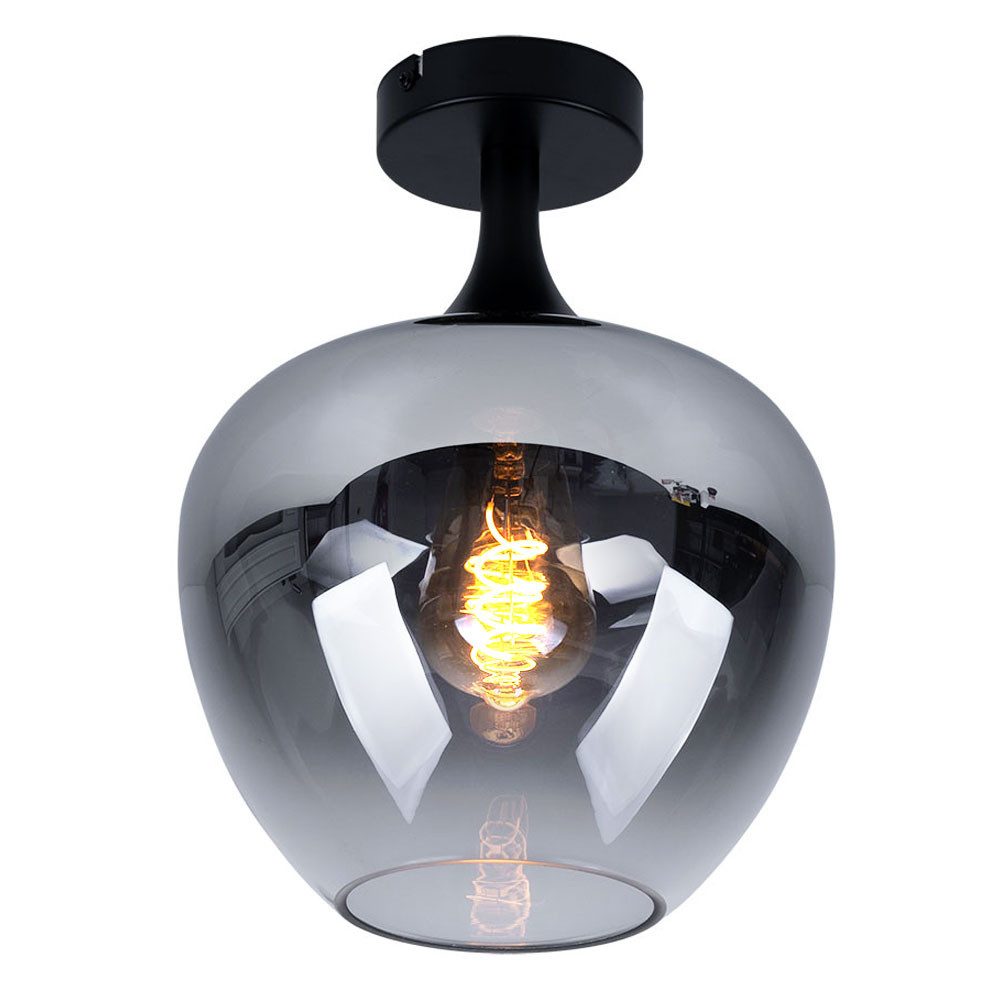 GLOBO LIGHTING LED Deckenleuchte, Leuchtmittel inklusive, Warmweiß, Deckenlampe Deckenleuchte Wohnzimmerlampe Rauchglas LED H 31,5 cm