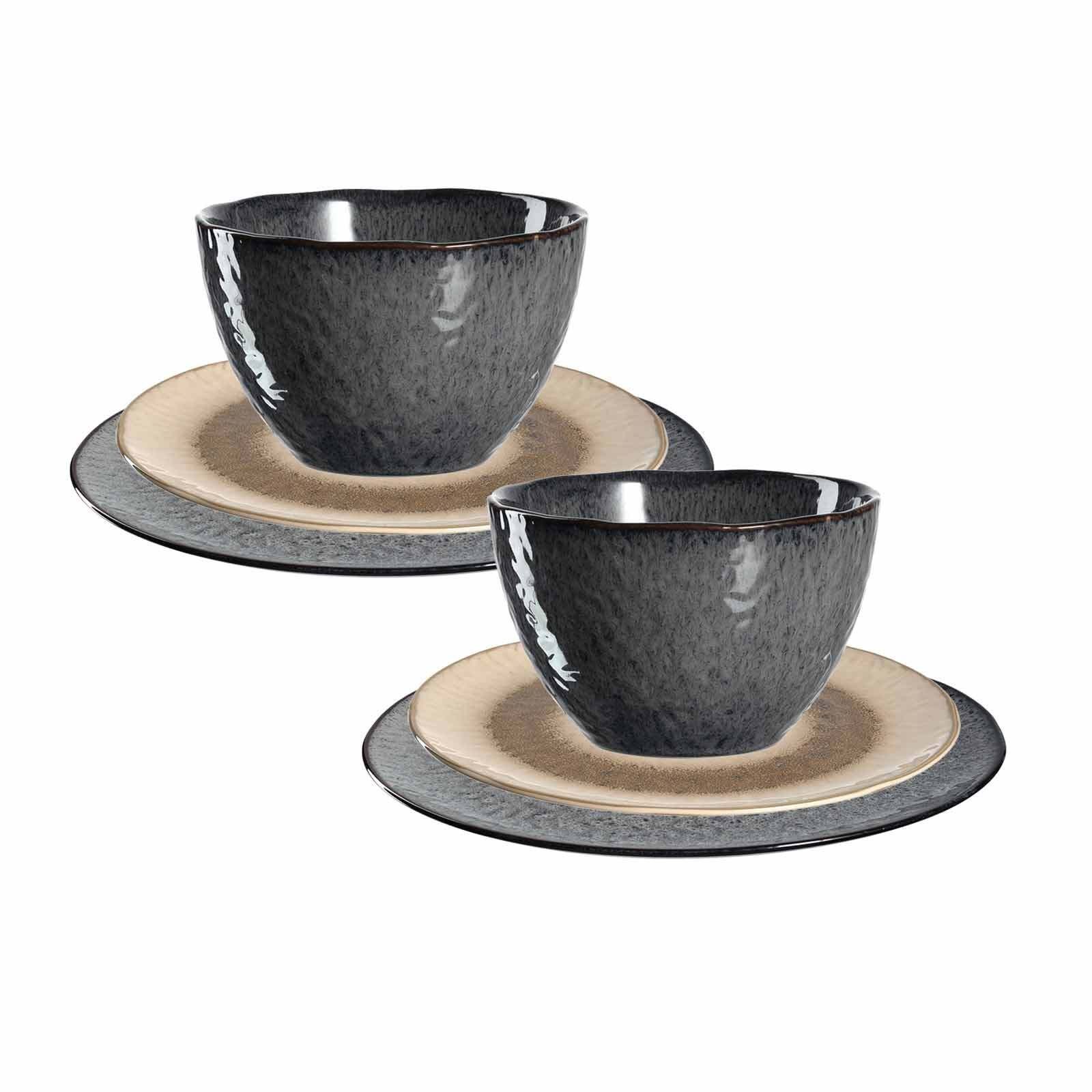 LEONARDO Kombiservice zwei Keramik, Dinner-Set Matera jeweils Geschirrset und (6-tlg), aus 2 Set Personen für Schale einer 6er Tellern