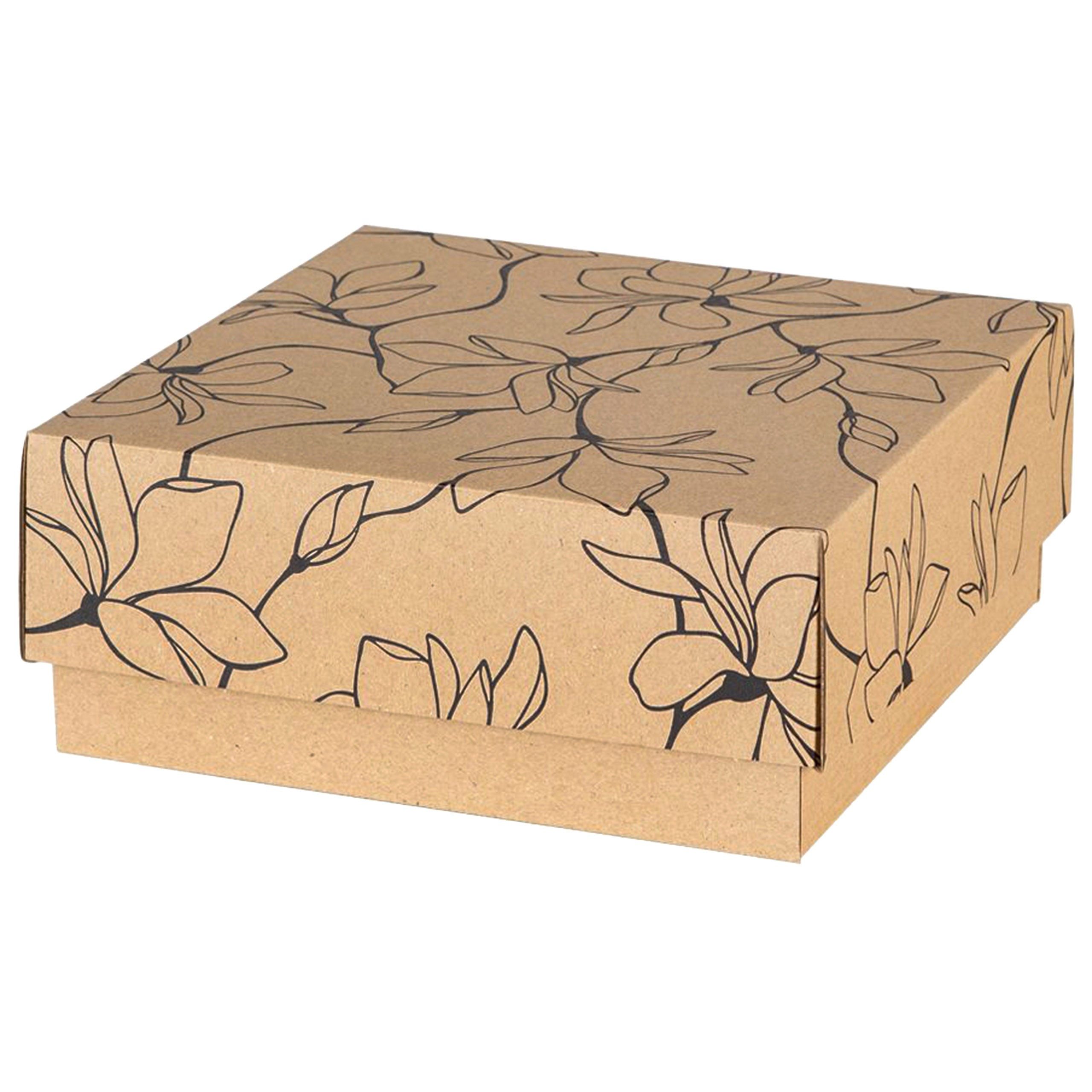 Sarcia.eu Geschenkbox Quadratische Geschenkbox mit Blumenmuster 20x20x8,5 cm x1