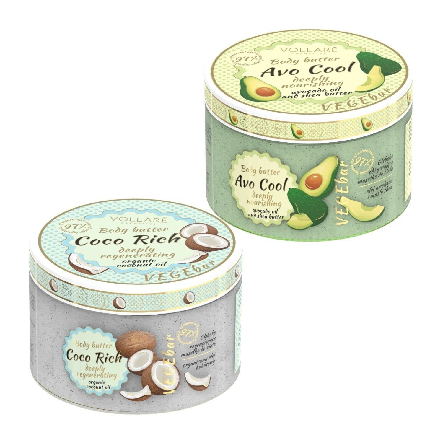 Made in für Hauttypen 97% 200ml), Cool Bodybutter Körperbutter Ihre natürlichen Cosmetics Bodybutter Feuchtigkeitsspendend Reichhaltige aus Inhaltsstoffen 1-tlg. Haut Europa (Avocado & für Avo Sheabutter, Naturkosmetik alle BIO Vegane Vollarè