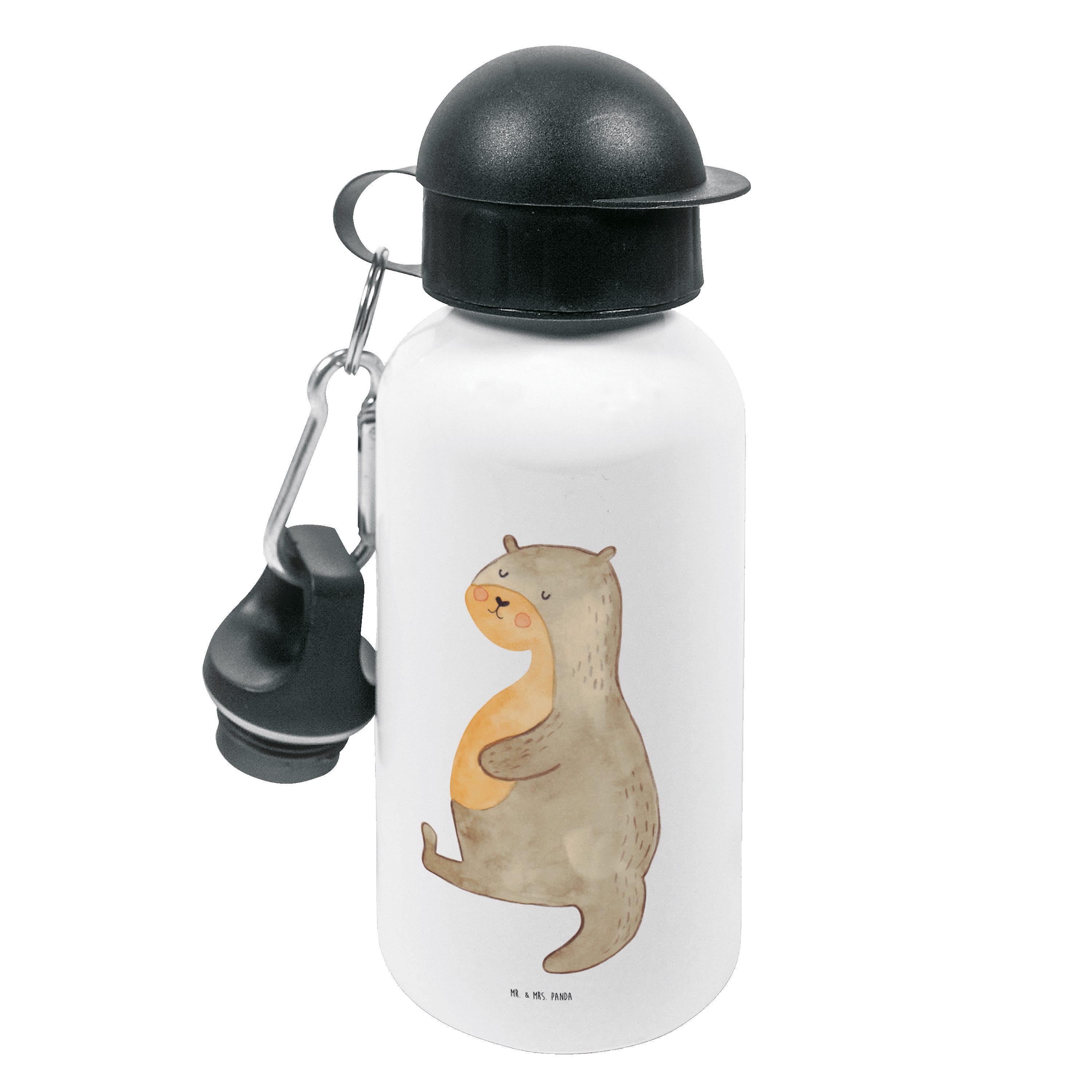 Mr. & Mrs. Panda Trinkflasche Otter Bauch - Weiß - Geschenk, dick, Sportmuffel, Otter Seeotter See