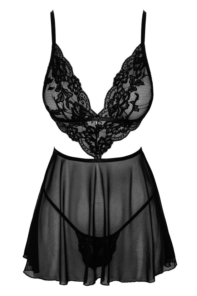 Kissable Negligé Negligee in schwarz - L/XL