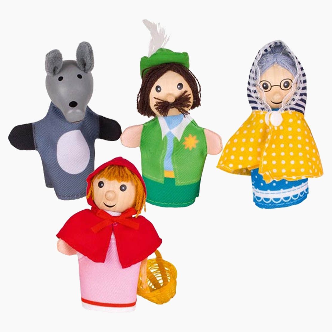 goki Fingerpuppe Fingerpuppen Rotkäpchen (Packung, 4-tlg), laden zu fantasievollen Rollenspielen ein.