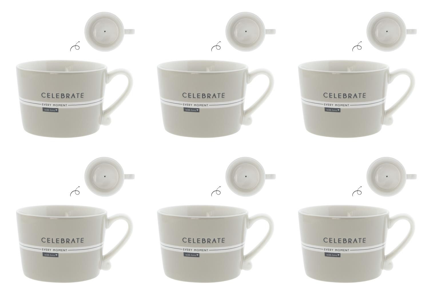 Bastion Collections Tasse Beige Titan, Keramik, Spülmaschinengeeignet, Mehrfarbig, Celebrate, H: 7cm