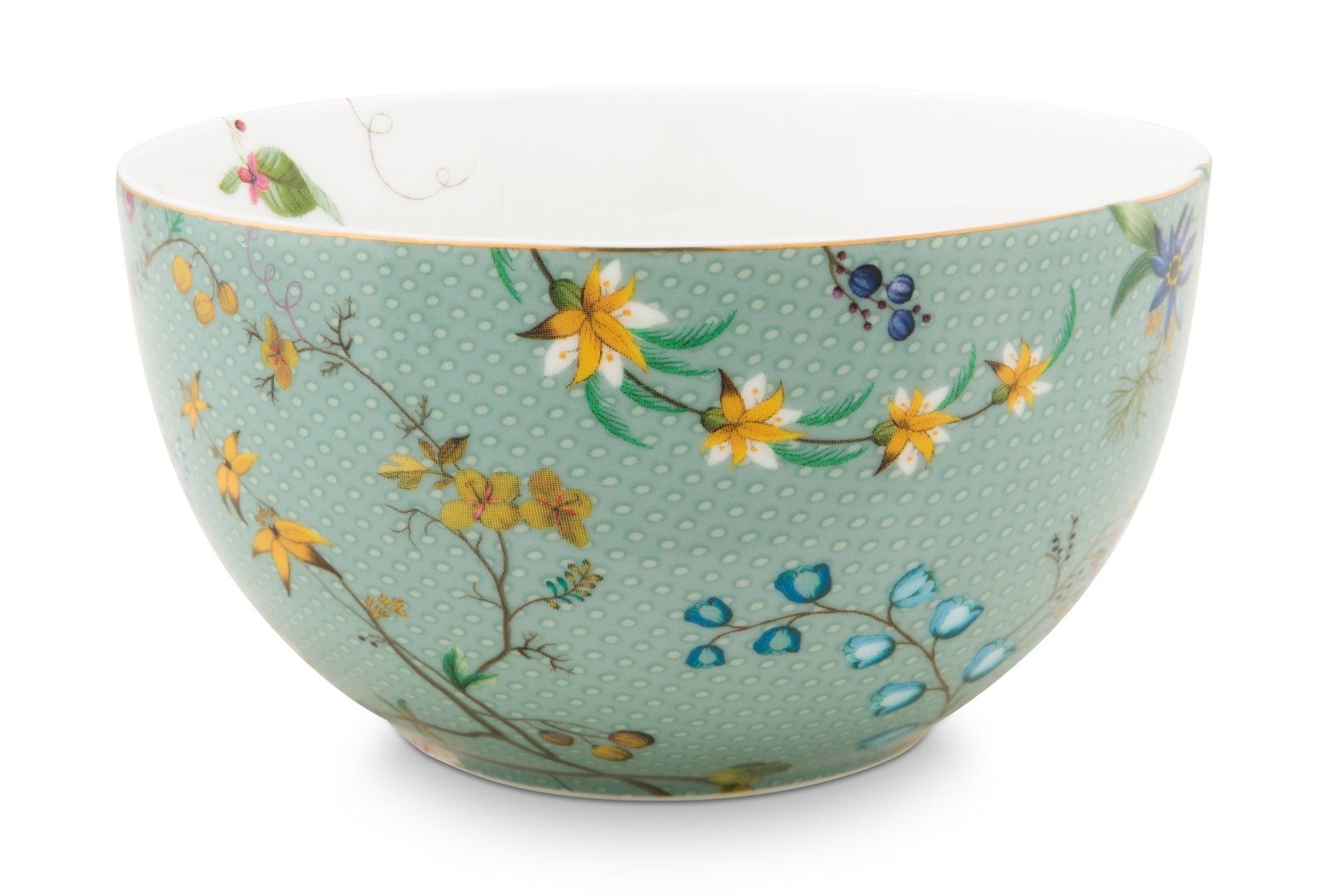PiP Studio Schale Jolie Flowers Blue Bowl 12 cm, Porzellan, (Schüsseln & Schalen), Bowl Jolie Flowers Blue 12cm