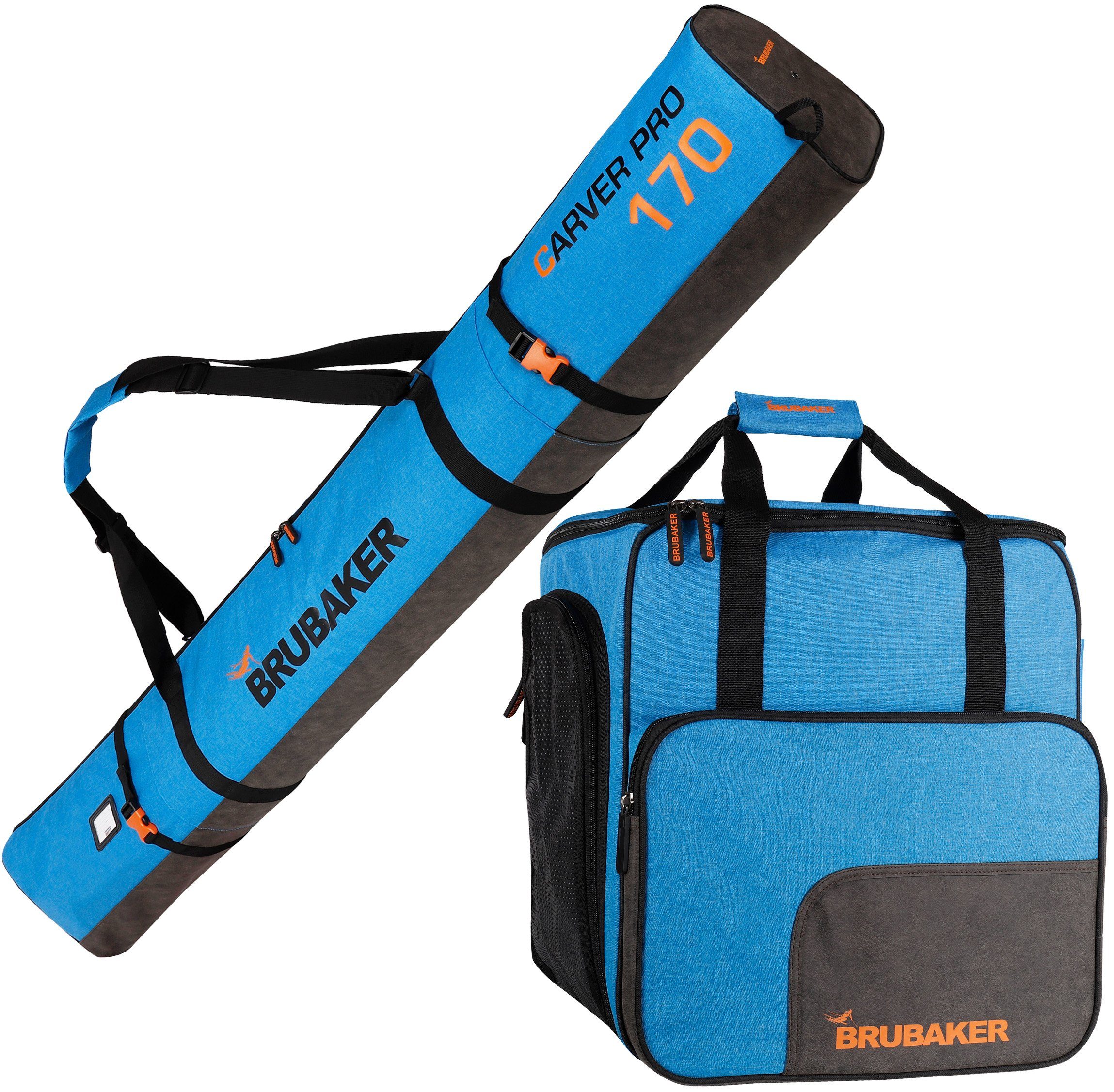 BRUBAKER Sporttasche CarverPerformance Kombi Set Skischuhtasche Paar (2-tlg., 1 Skisack nässeabweisend), und Ski und für reißfest