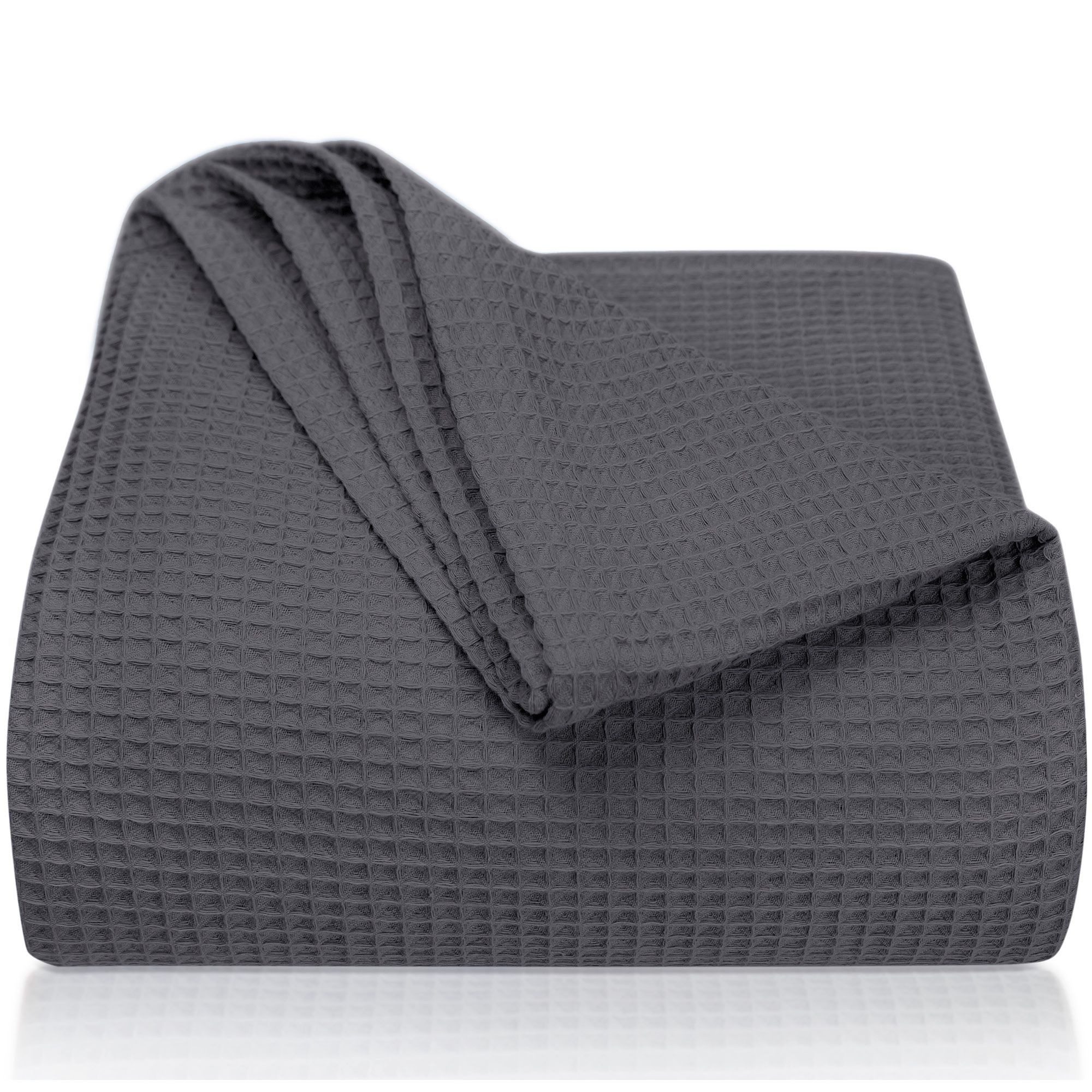 Laynenburg Tagesdecke Waffelpique aus 100% Baumwolle – Baumwolldecke, Kuscheldecke, Wohndecke als Sommerdecke, Bett-Überwurf, Couch-Überwurf, Sofa-Decke