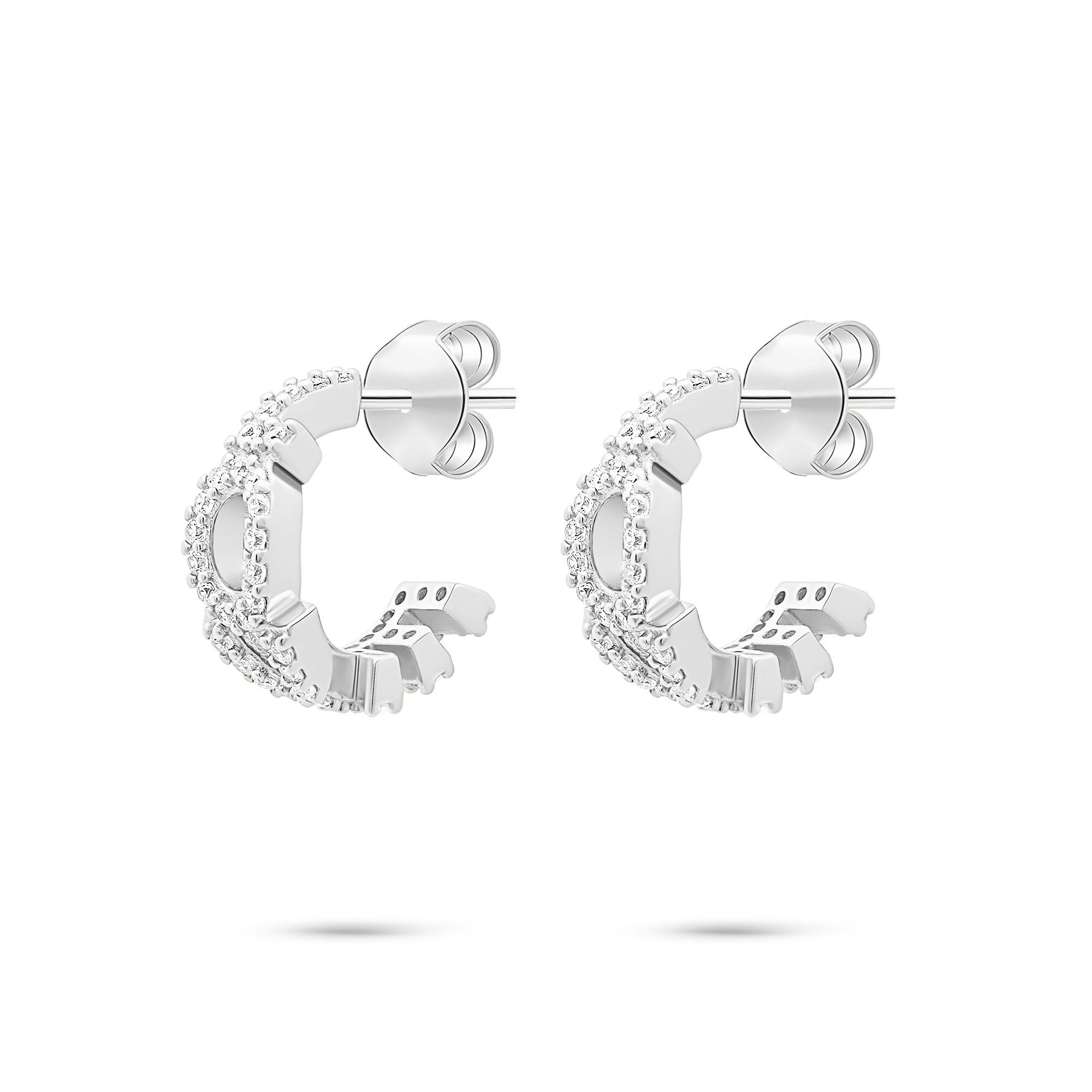 Tamaris Paar Creolen Schmuck Geschenk Silber 925 Creole Love Letters, mit Zirkonia (synth)