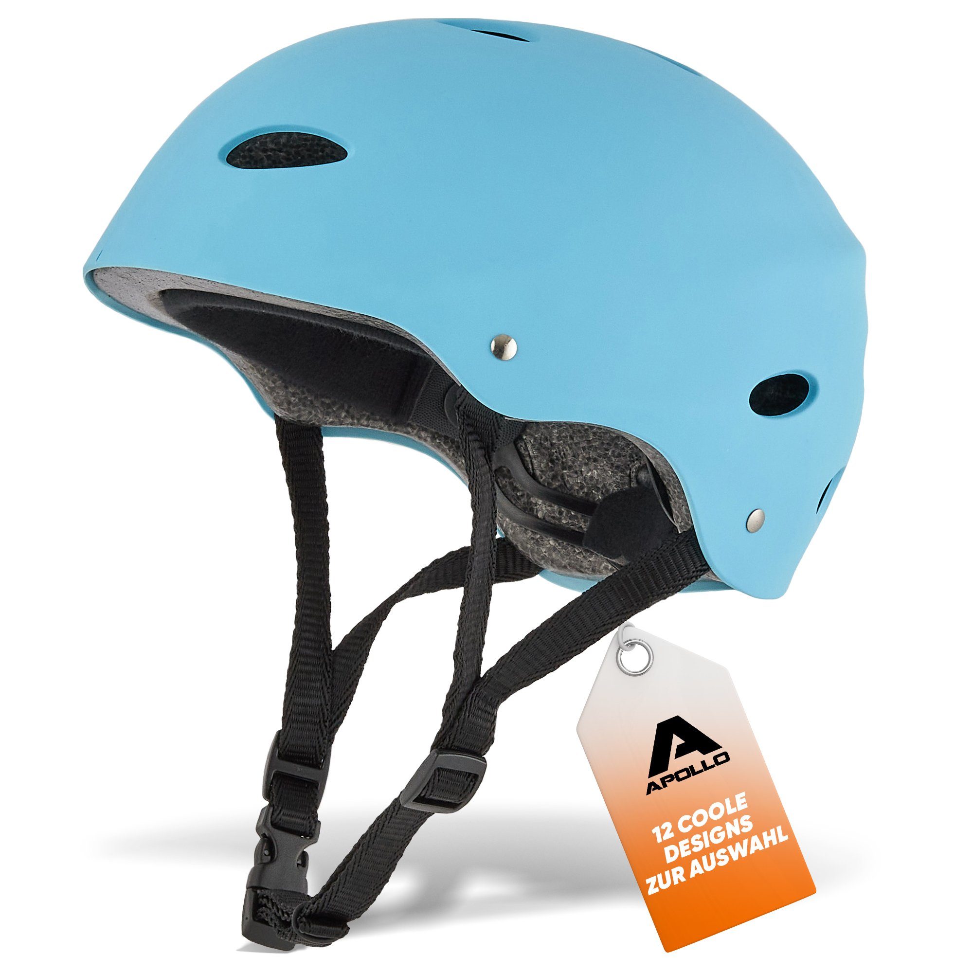 Apollo Kinderhelm Skatehelm für Kinder und Erwachsene - Verstellbarer Skaterhelm, Kinderfahrradhelm für Jungen und Mädchen mit Drehrad-Anpassung