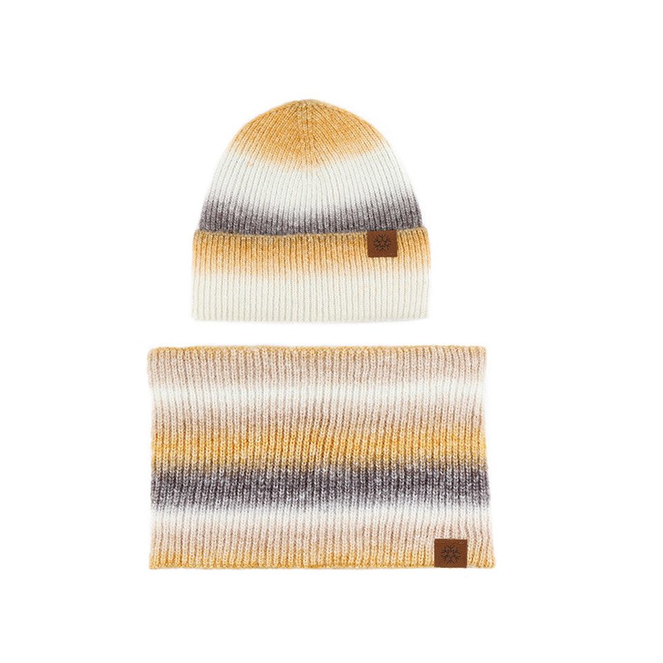 Coonoor Strickmütze Mütze und Schal Set Wintermütze Strickmütze mit Schal (2-St) Damen Warme Mütze Beanie Herbst