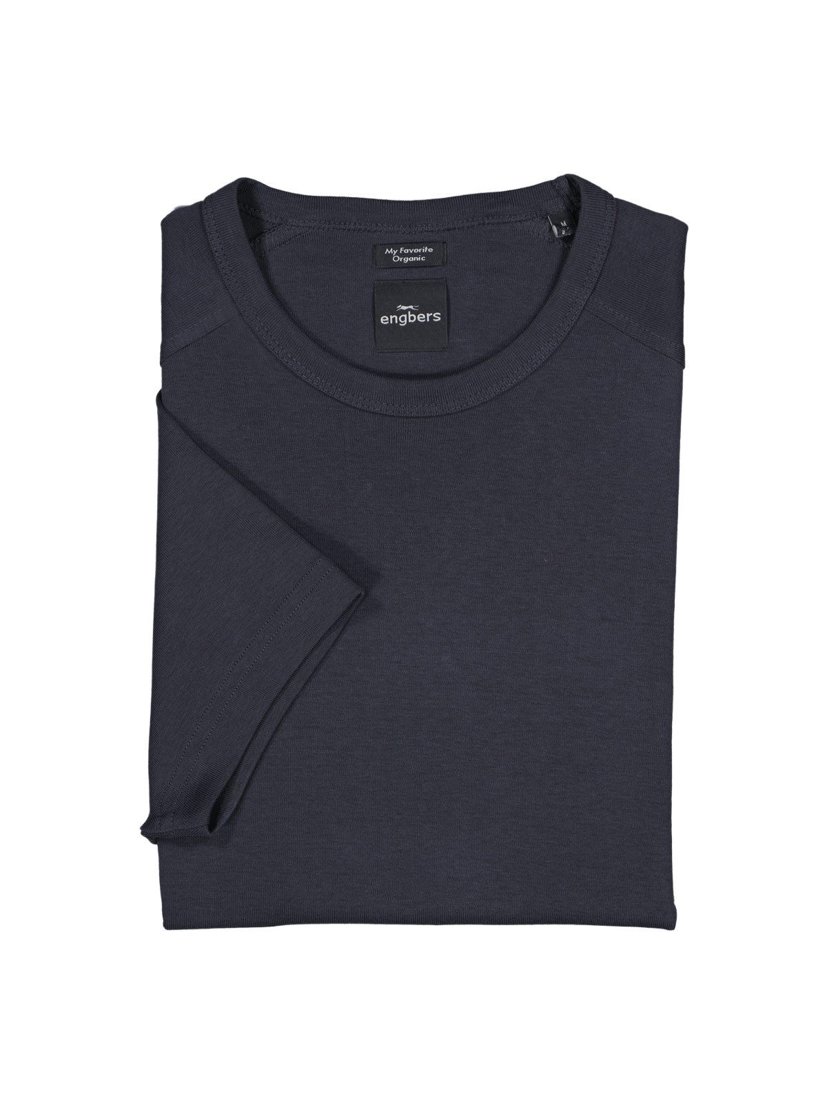 Engbers T-Shirt Herren Basic-Shirt "My Favorite" organic, Saphirblau – Bild 4 von 5