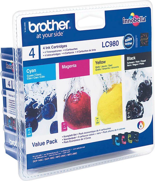 Brother Value Pack Tintenpatrone 4-tlg) (Packung, LC-980