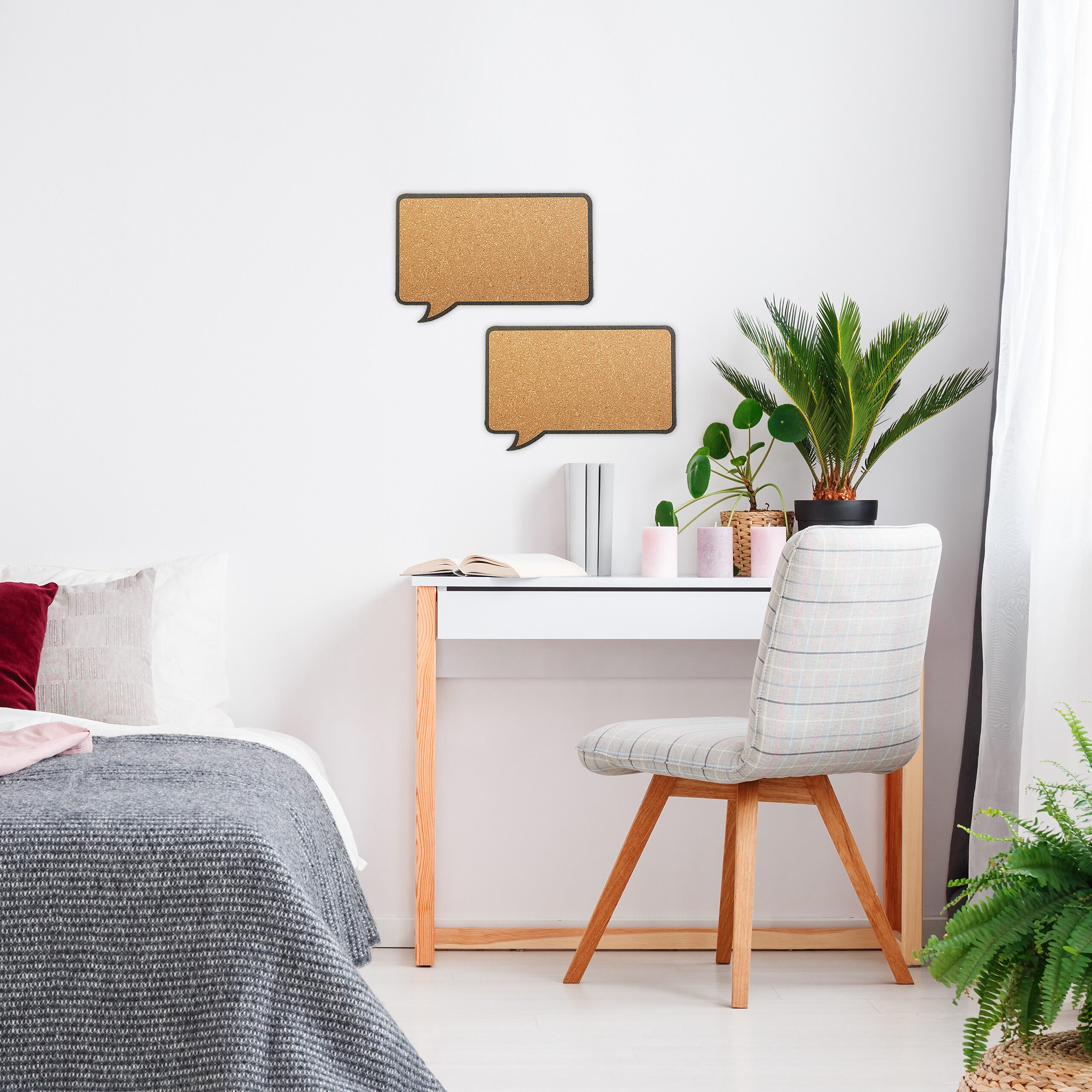 relaxdays Pinnwand 2er Set Korkpinnwand Sprechblase, (12-tlg) günstig online kaufen