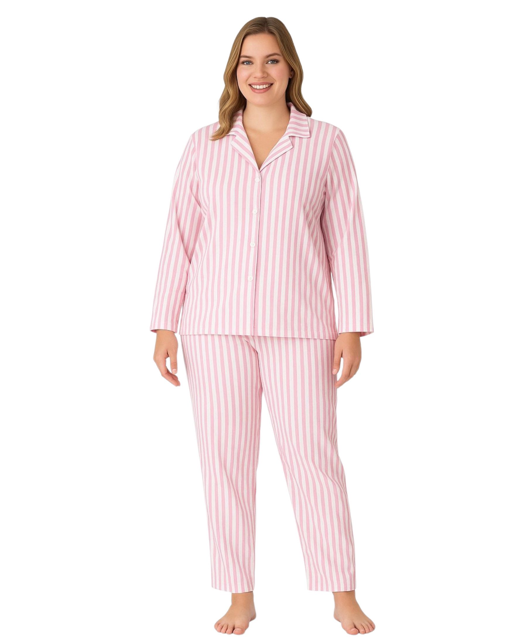 fashionshowcase Pyjama Pyjama Damen Langarm Schlafanzug mit Knopfleiste, Ro günstig online kaufen